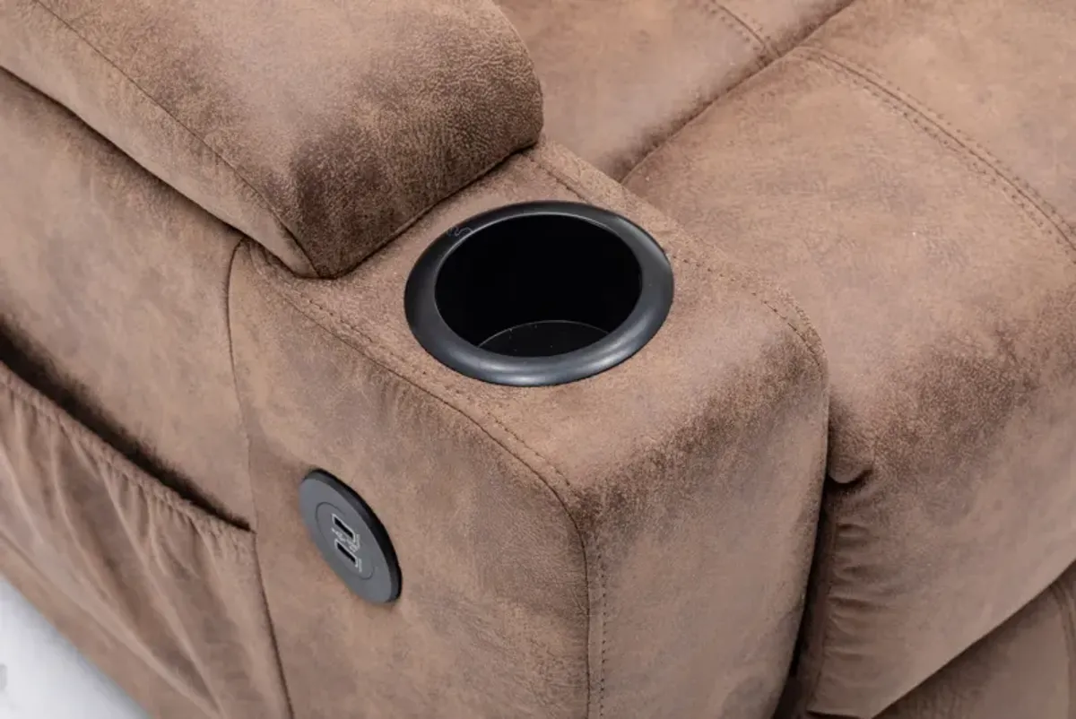 Deans Oversized Power Lift Recliner - Tan