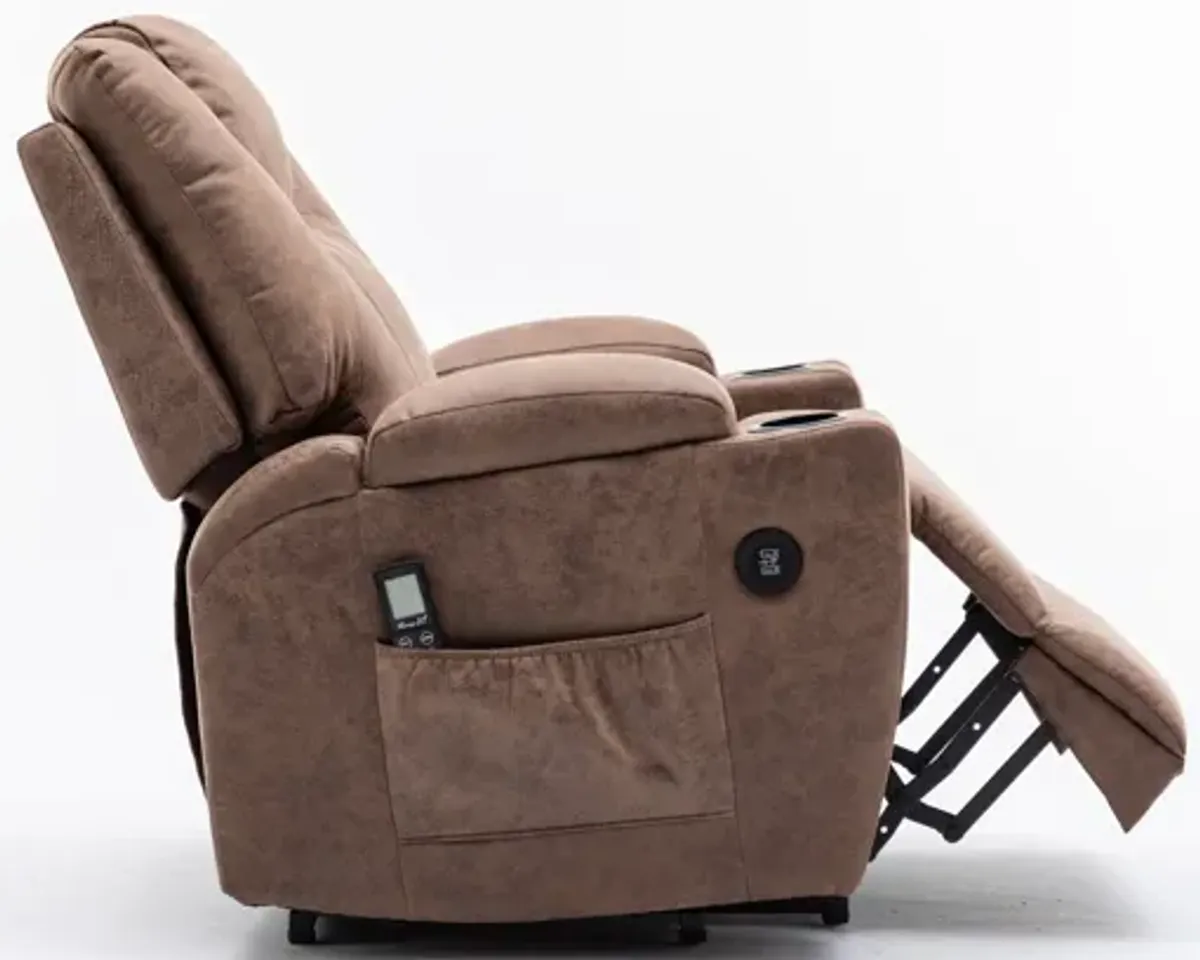 Deans Oversized Power Lift Recliner - Tan