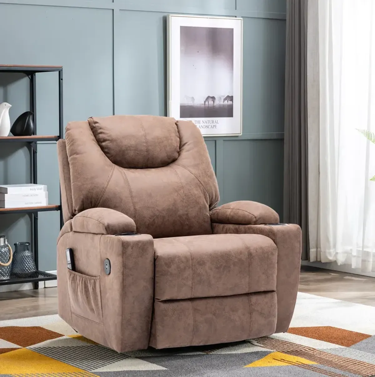 Deans Oversized Power Lift Recliner - Tan