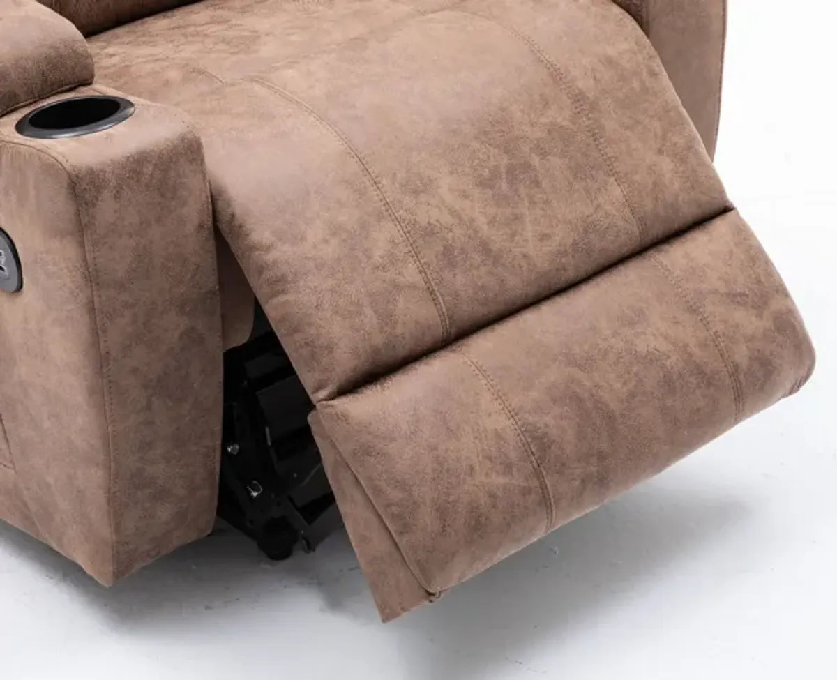 Deans Oversized Power Lift Recliner - Tan