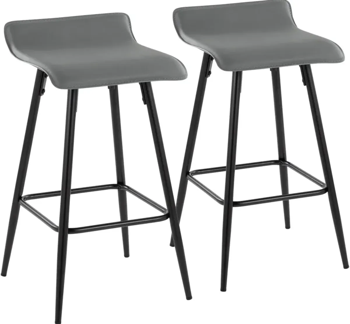 Bronnie Set of 2 Counter-Height Stools - Gray