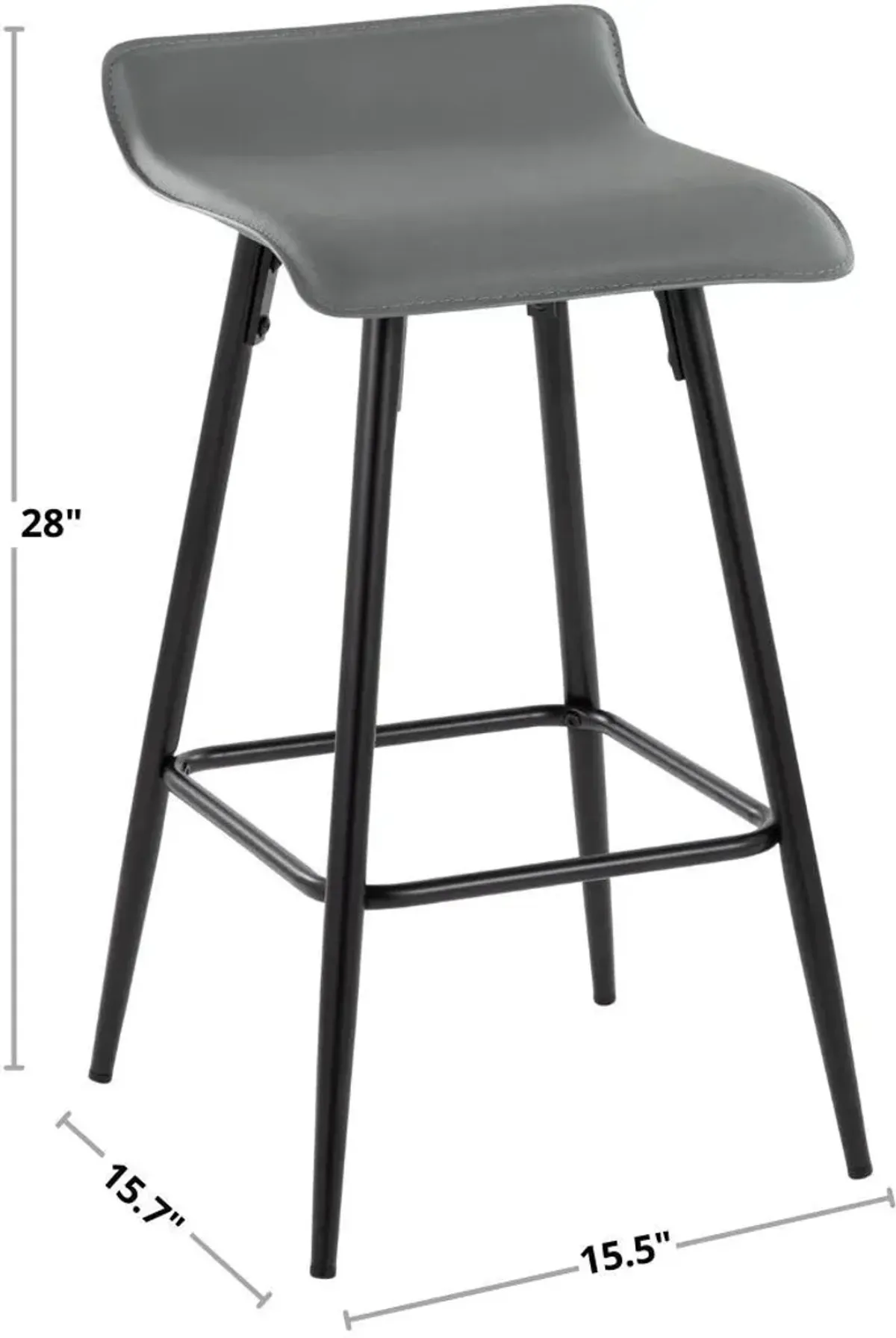 Bronnie Set of 2 Counter-Height Stools - White