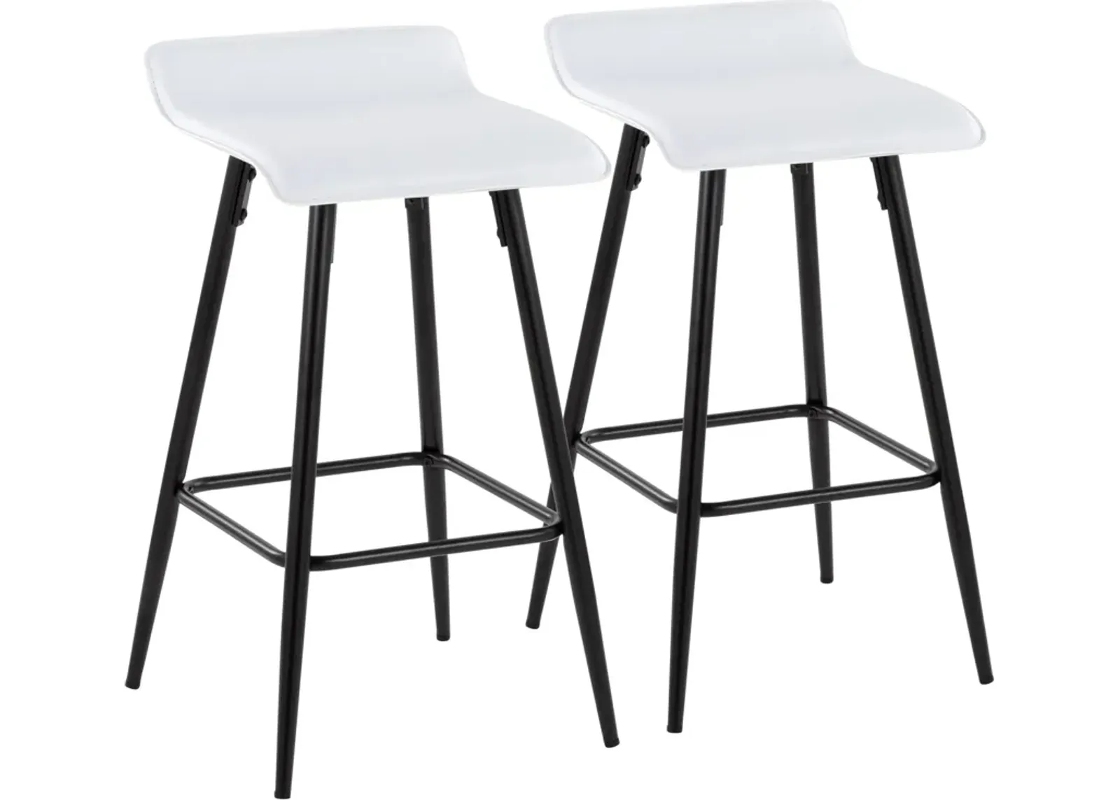 Bronnie Set of 2 Counter-Height Stools - White