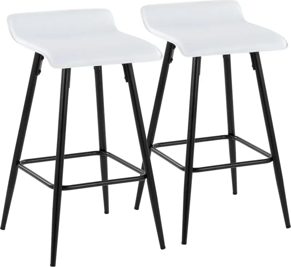 Bronnie Set of 2 Counter-Height Stools - White