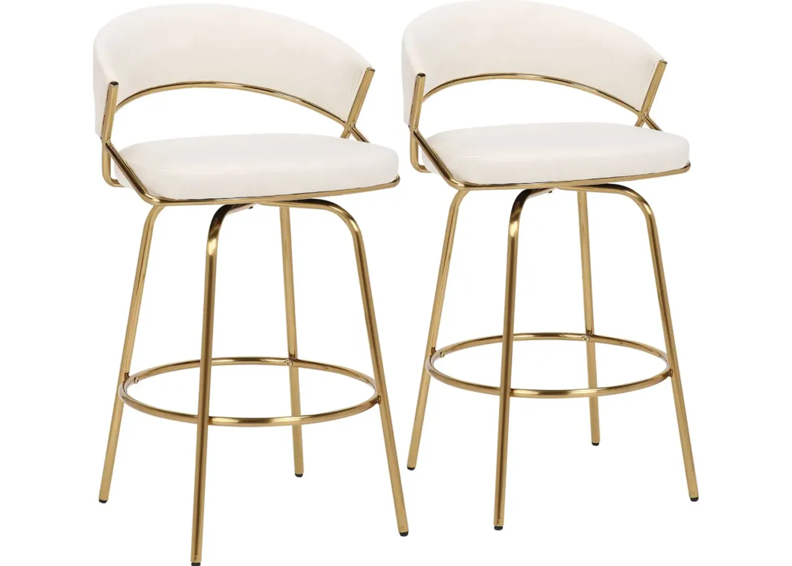 Cyntia Set of 2 Counter-Height Stools - White