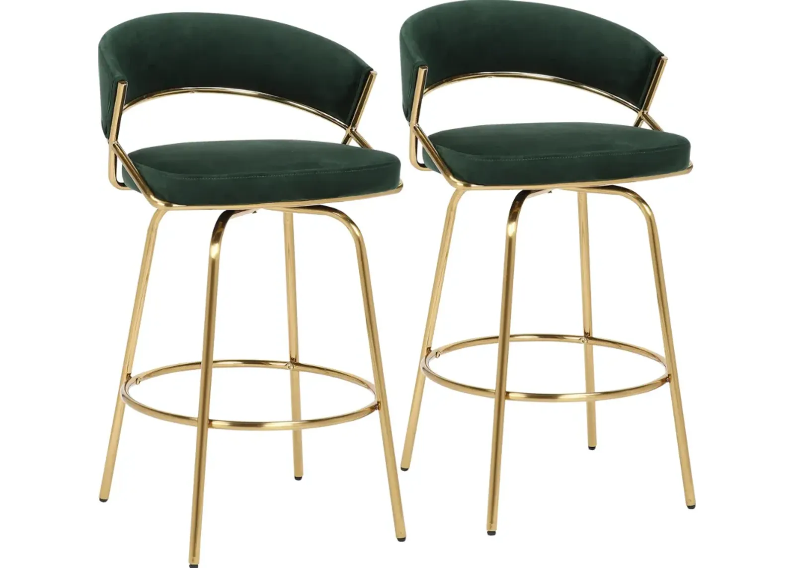 Cyntia Set of 2 Counter-Height Stools - Green