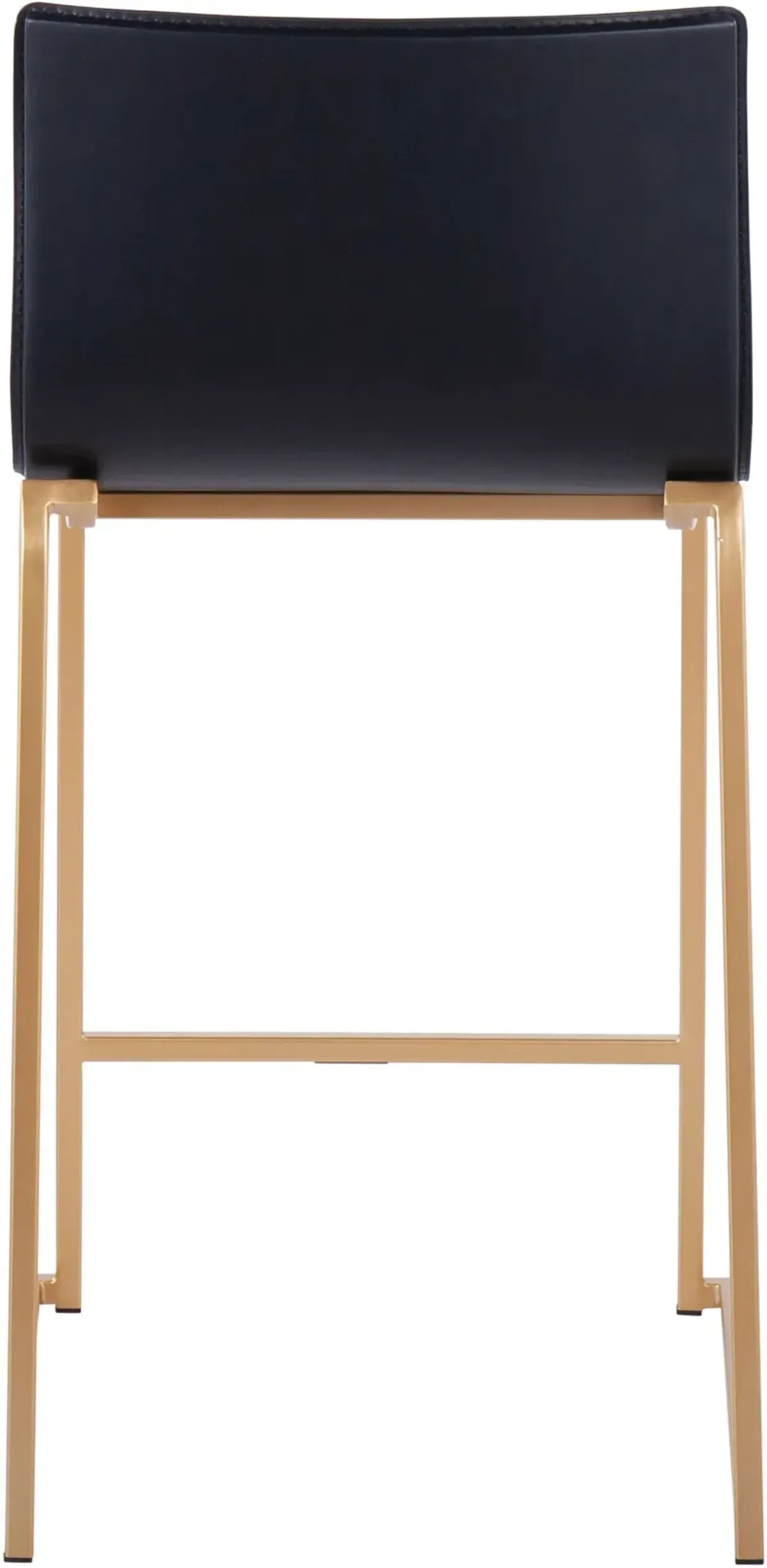 Doric Set of 2 Counter-Height Stools with Back - Gold/Black