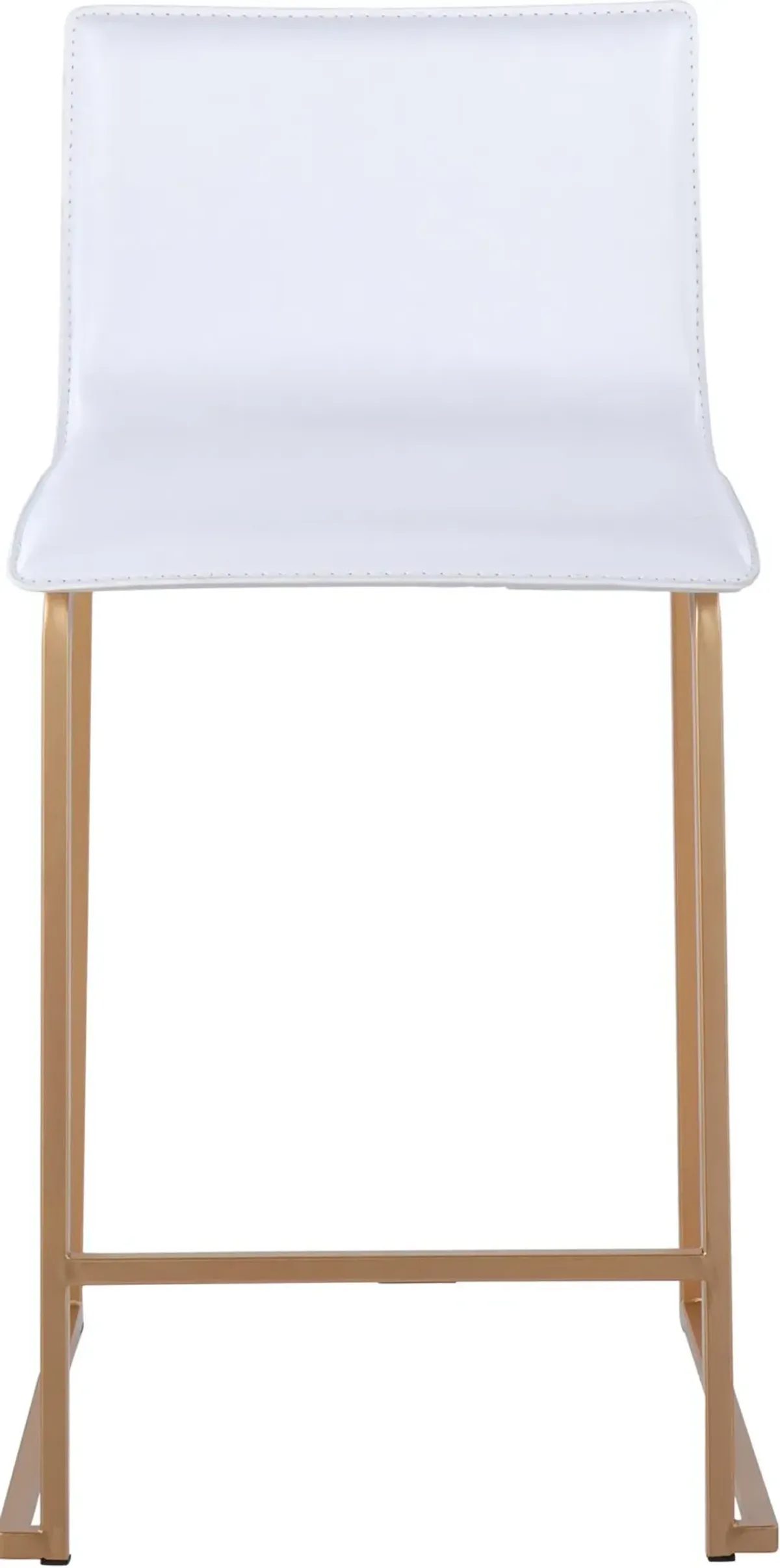 Doric Set of 2 Counter-Height Stools with Back - Gold/White