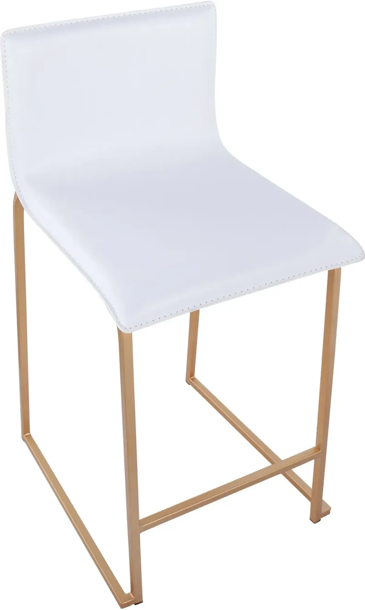 Doric Set of 2 Counter-Height Stools with Back - Gold/White