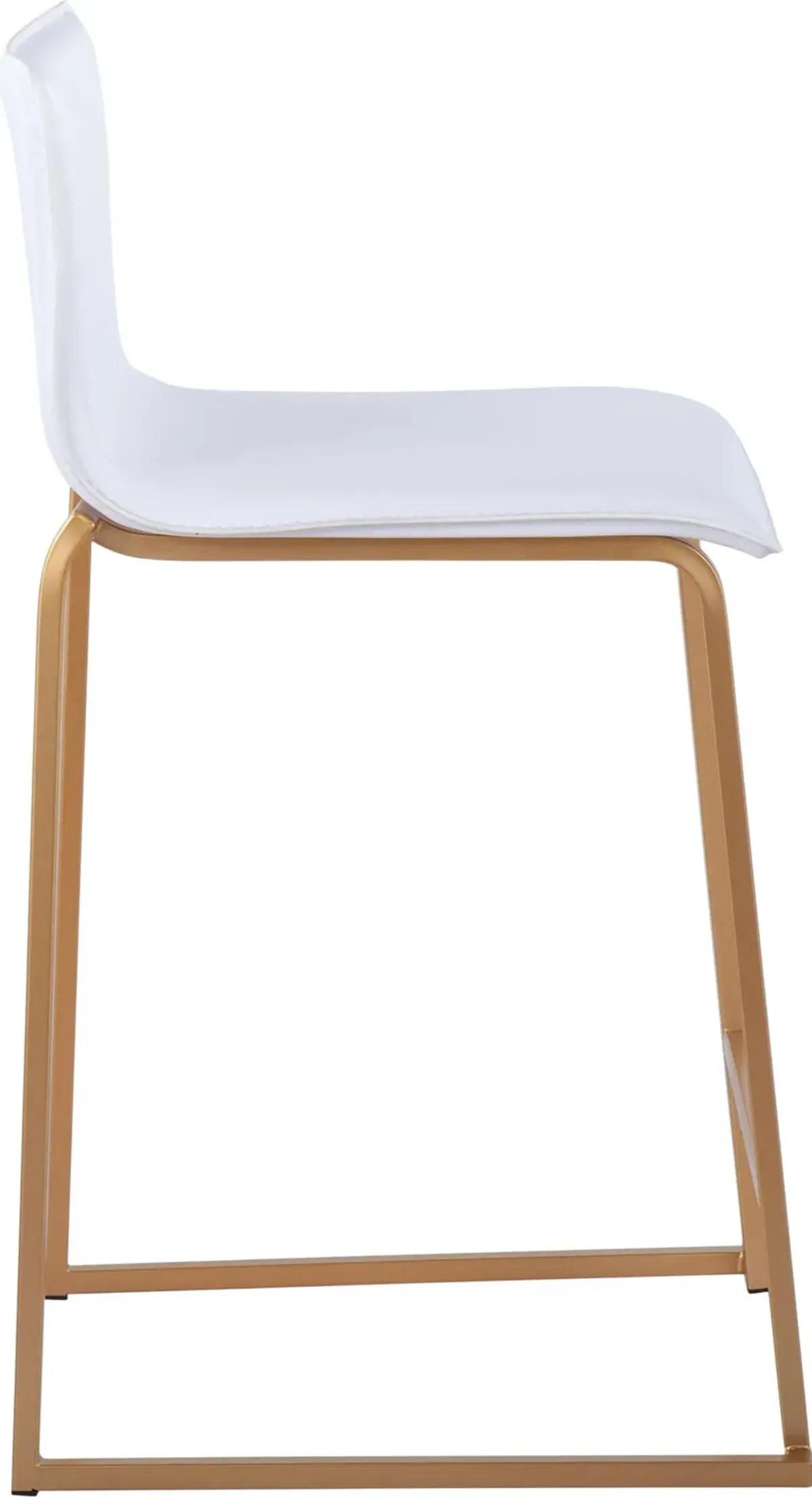 Doric Set of 2 Counter-Height Stools with Back - Gold/White