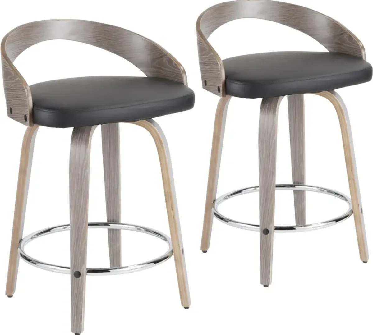 Cocina Set of 2 Counter-Height Stool - Light Gray