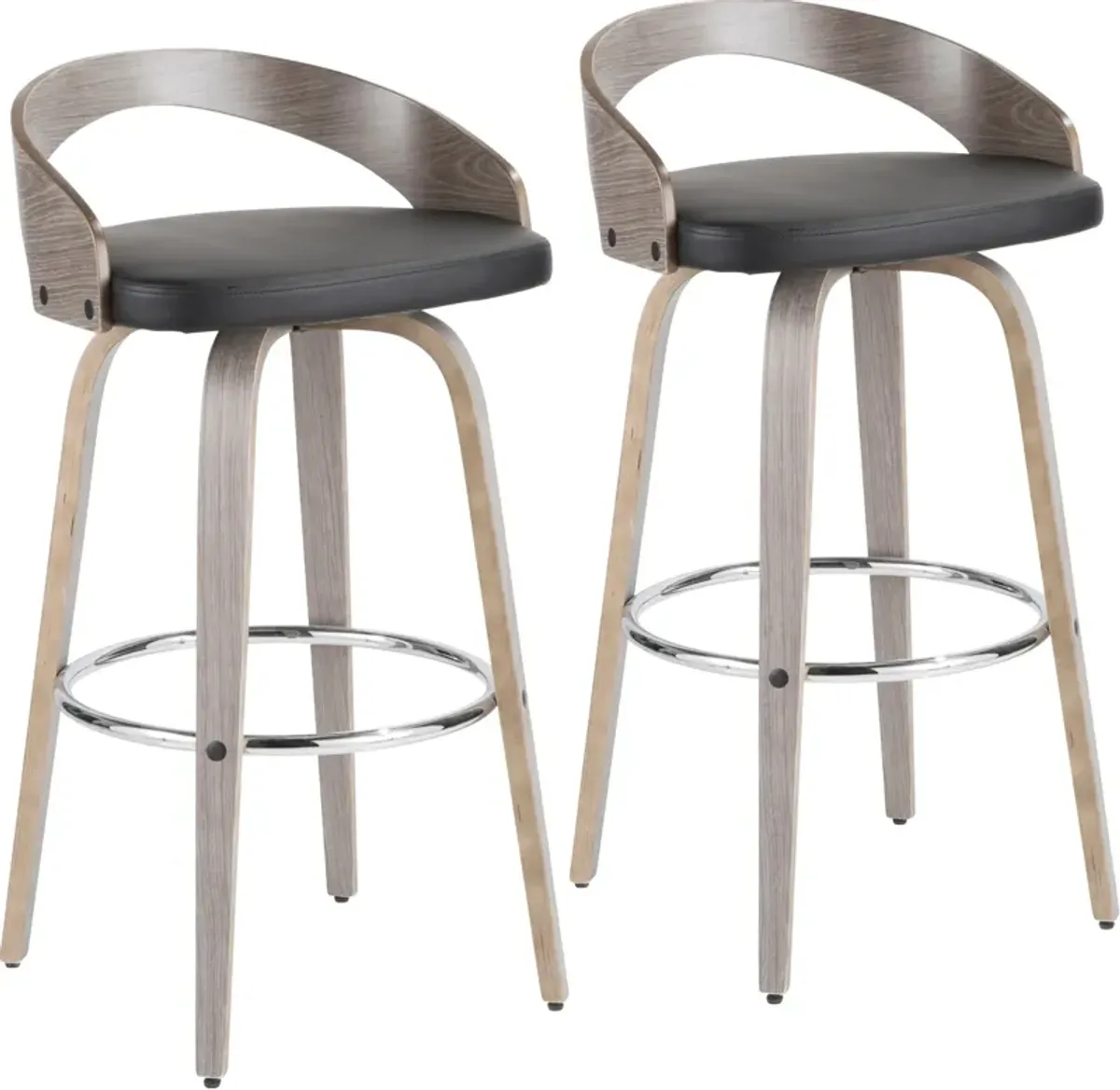 Cocina Set of 2 Bar Stools - Light Gray