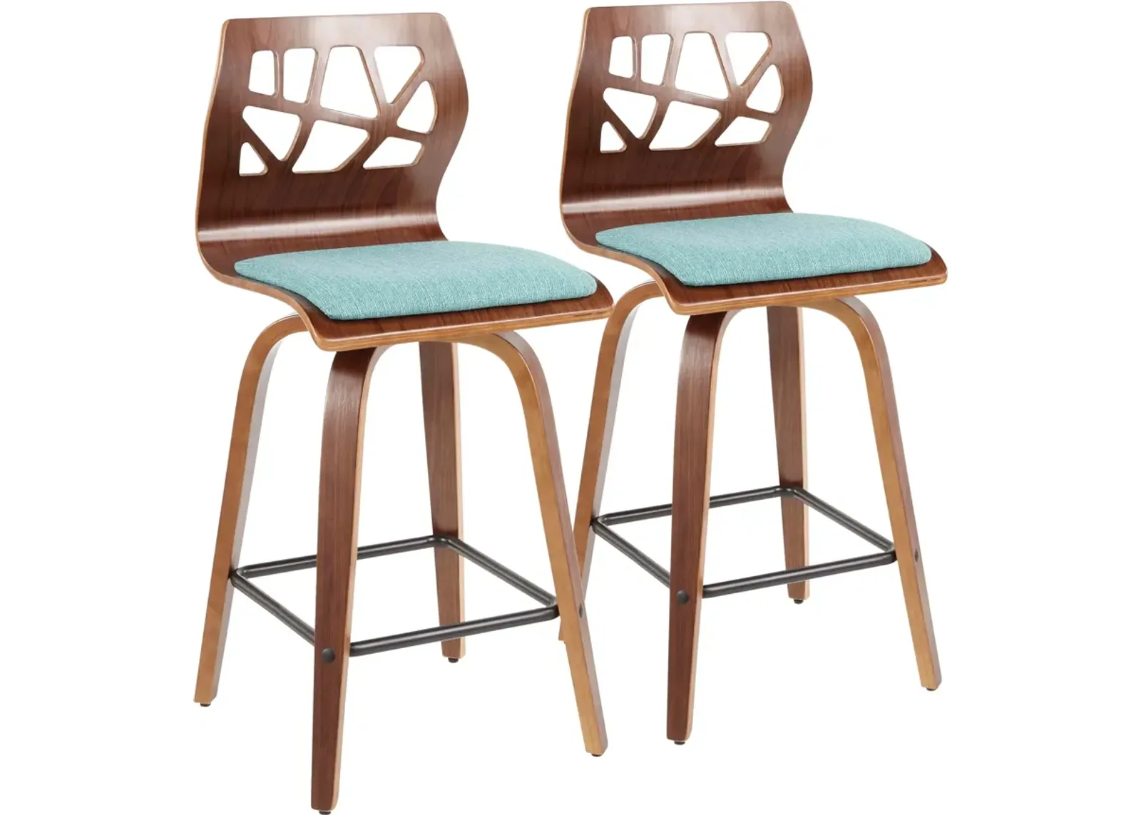 Nellie Set of 2 Counter-Height Stools - Blue