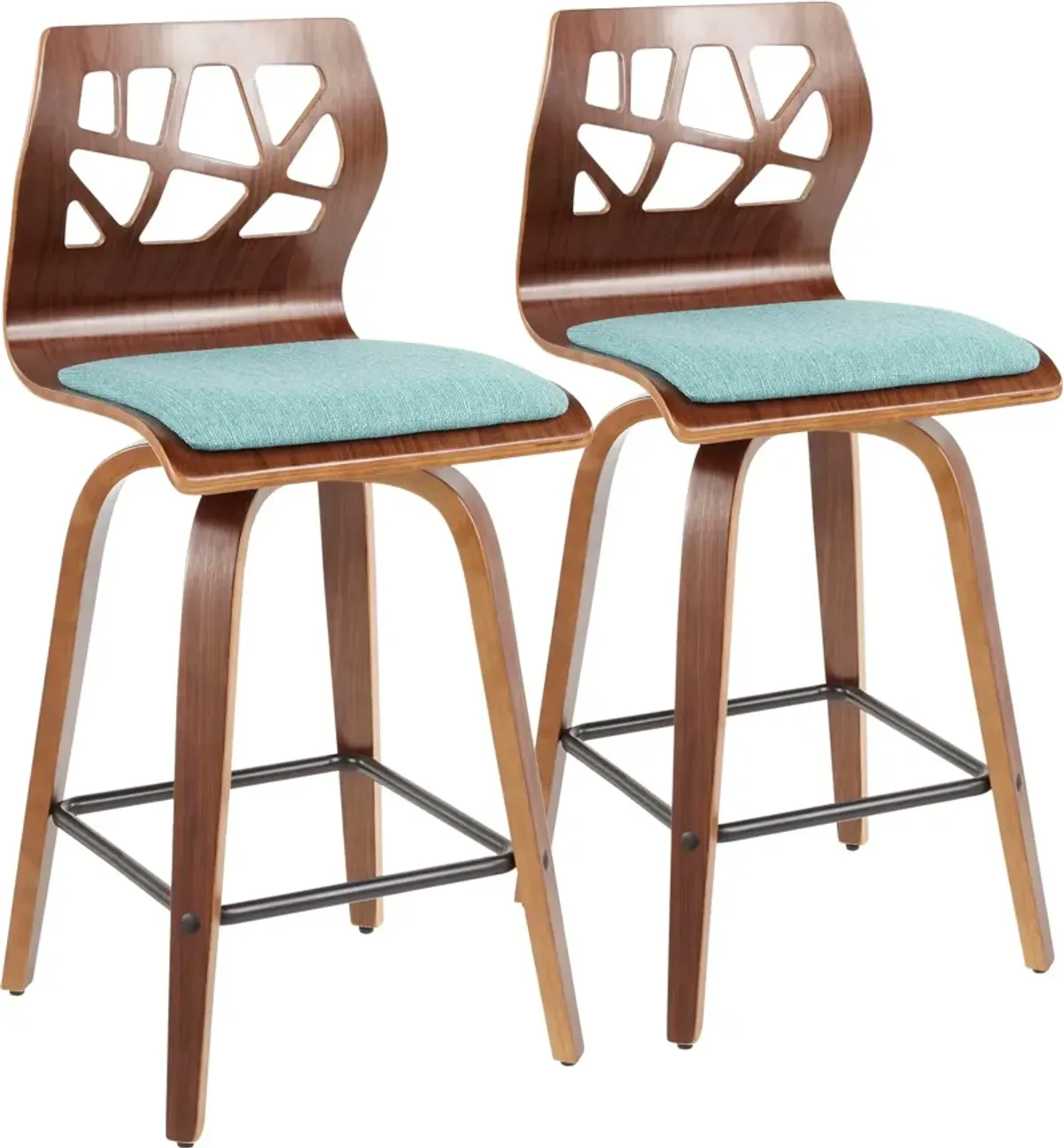 Nellie Set of 2 Counter-Height Stools - Blue