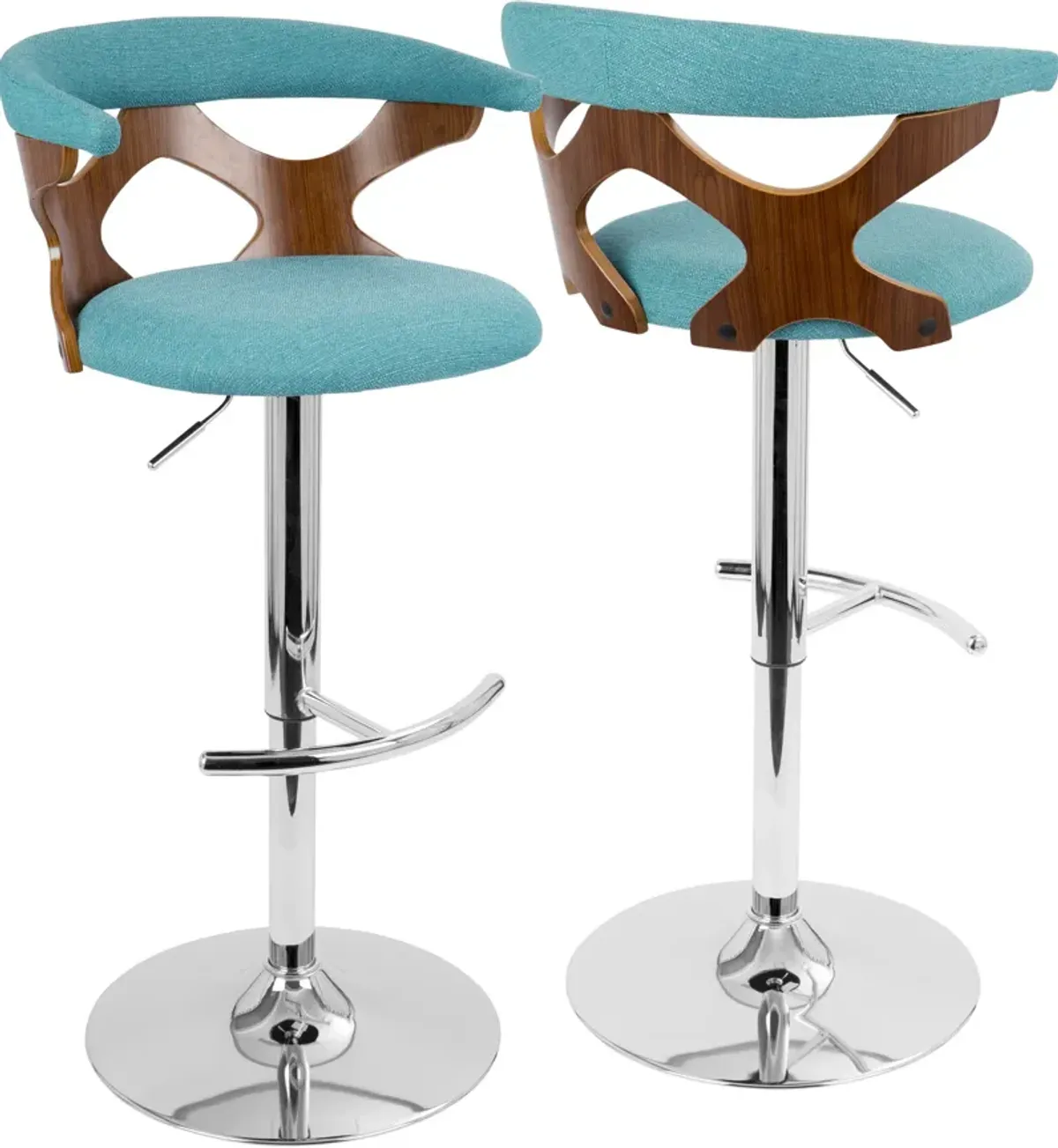 Serafina Set of 2 Adjustable Bar Stools - Blue