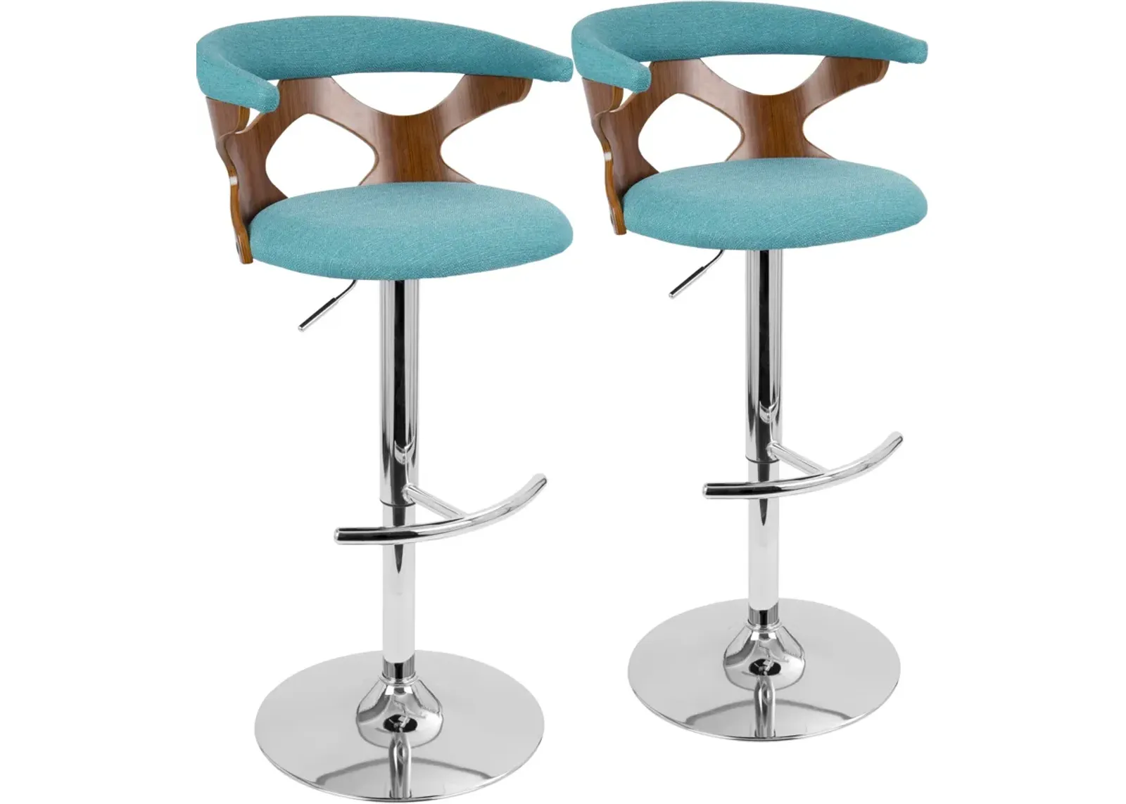 Serafina Set of 2 Adjustable Bar Stools - Blue