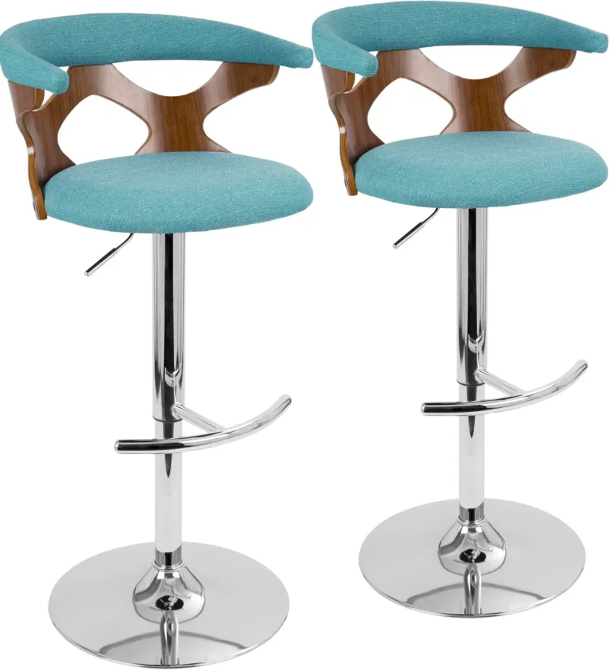 Serafina Set of 2 Adjustable Bar Stools - Blue