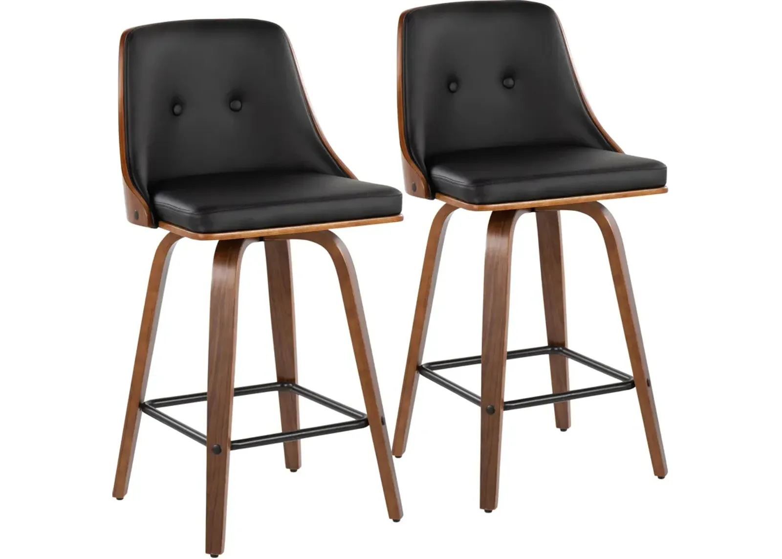 Mally Set of 2 Counter-Height Stools - Black