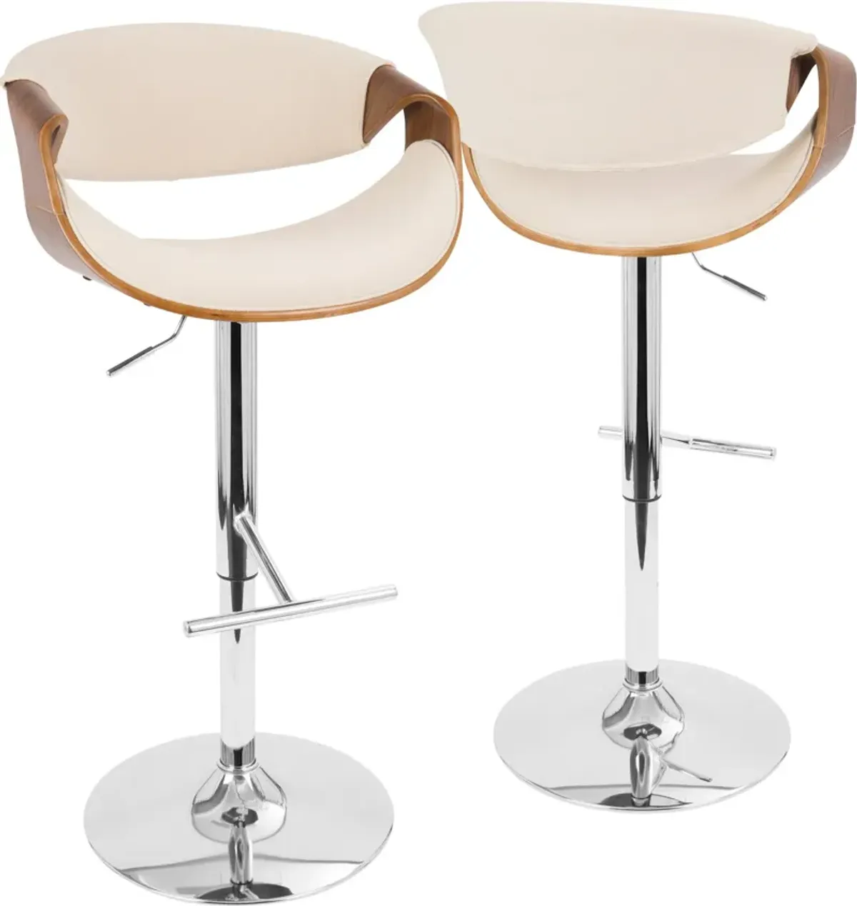 Leo Set of 2 Adjustable Bar Stools - White