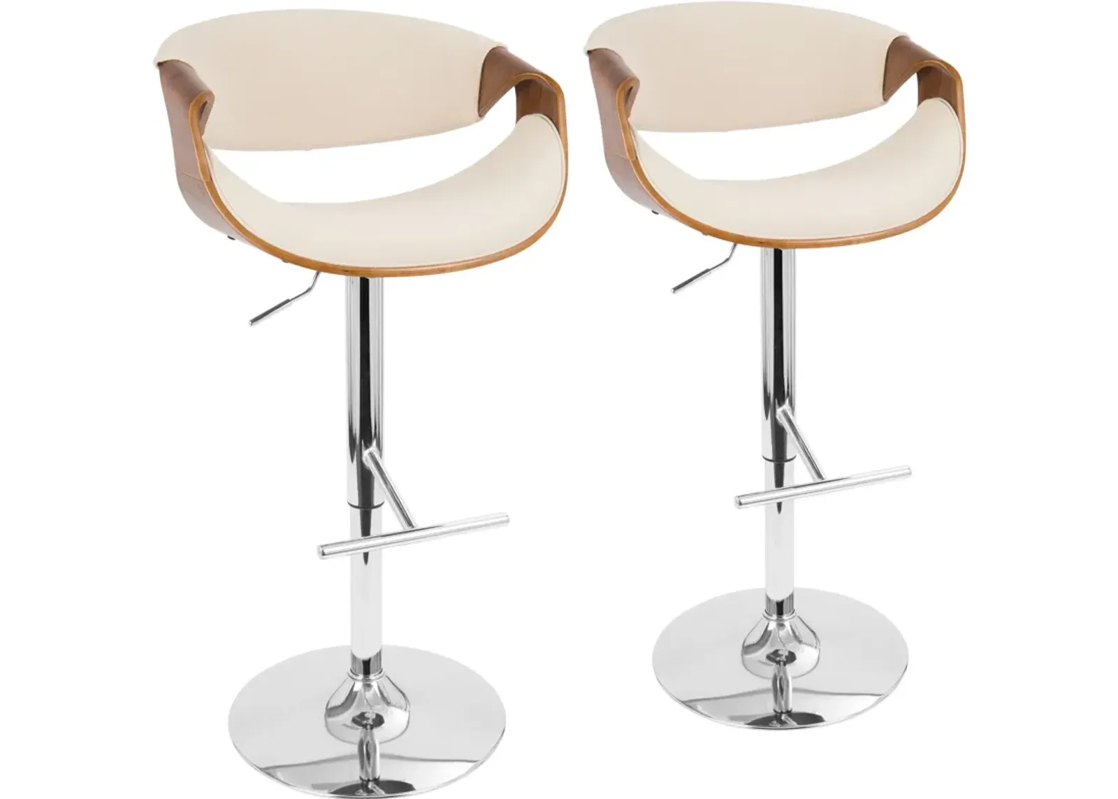 Leo Set of 2 Adjustable Bar Stools - White