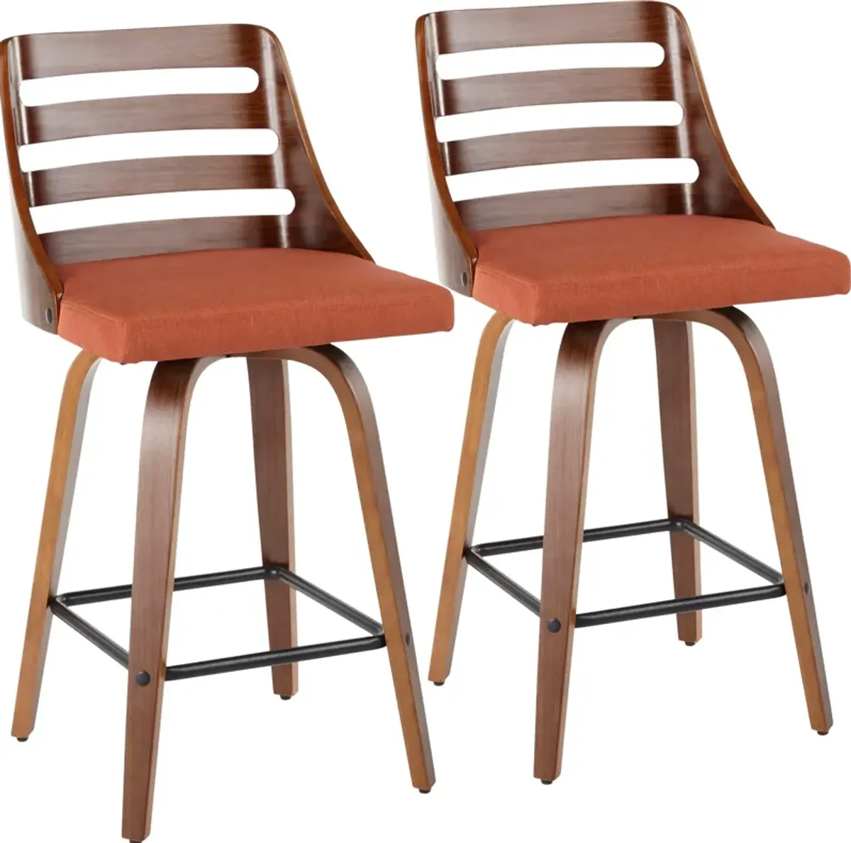 Marla Set of 2 Counter-Height Stools - Orange