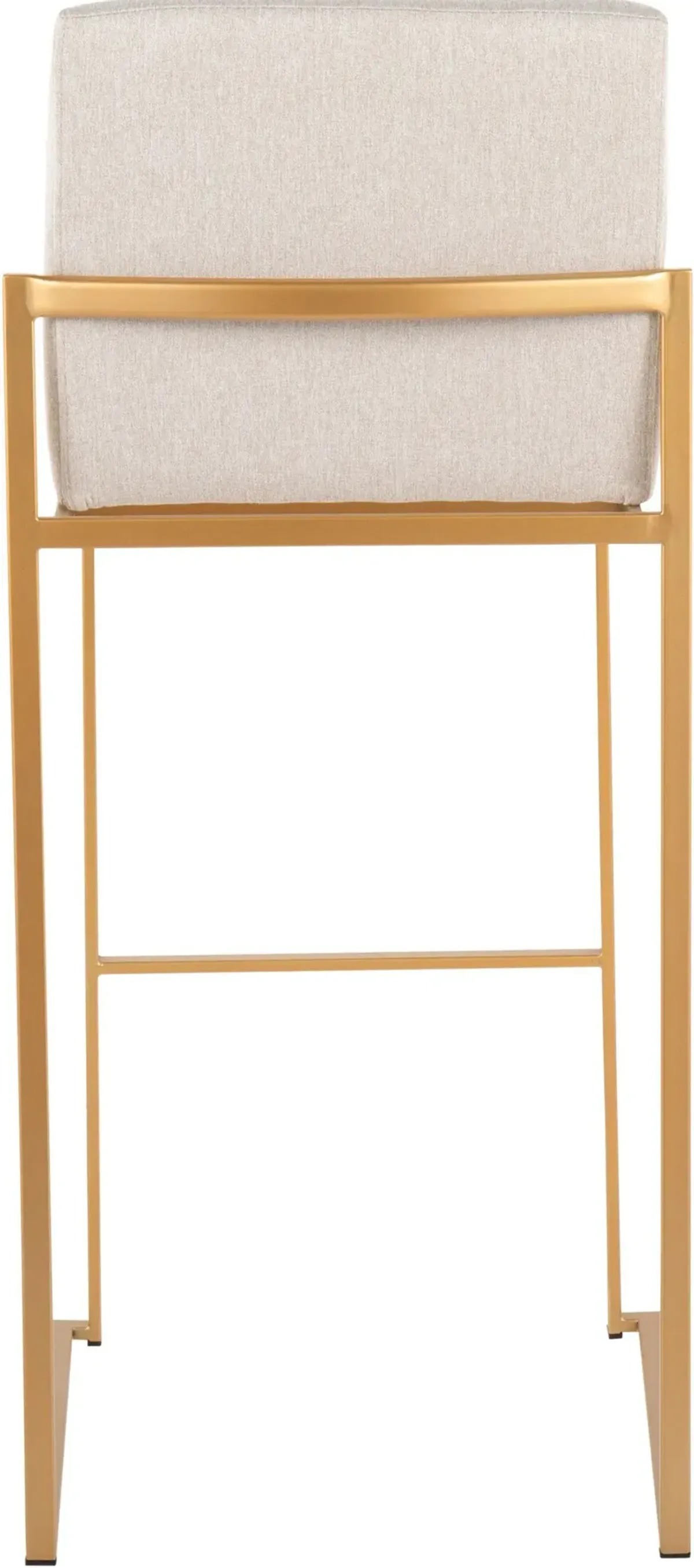 Reine Set of 2 Bar Stools - White/Gold