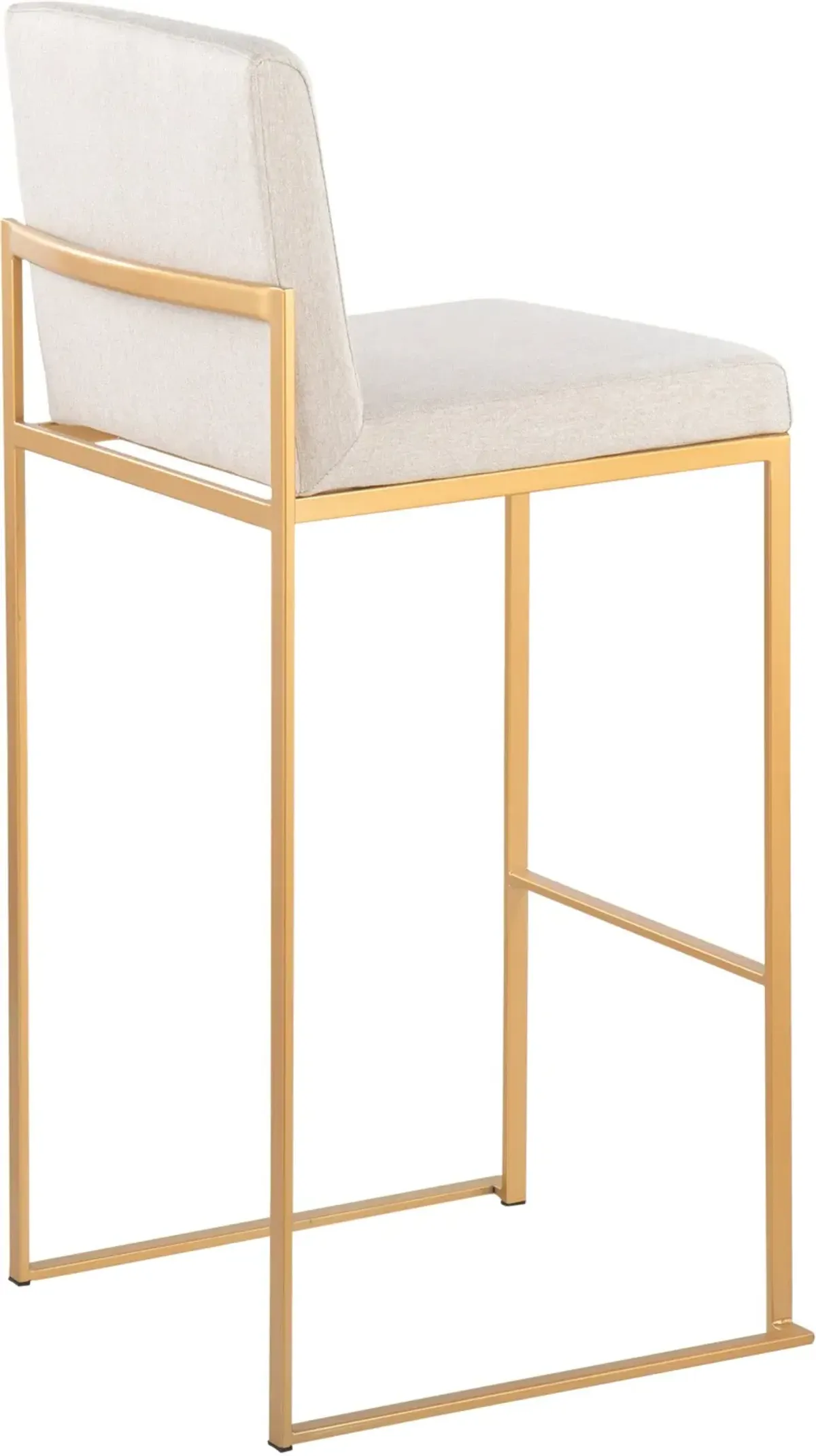 Reine Set of 2 Bar Stools - White/Gold