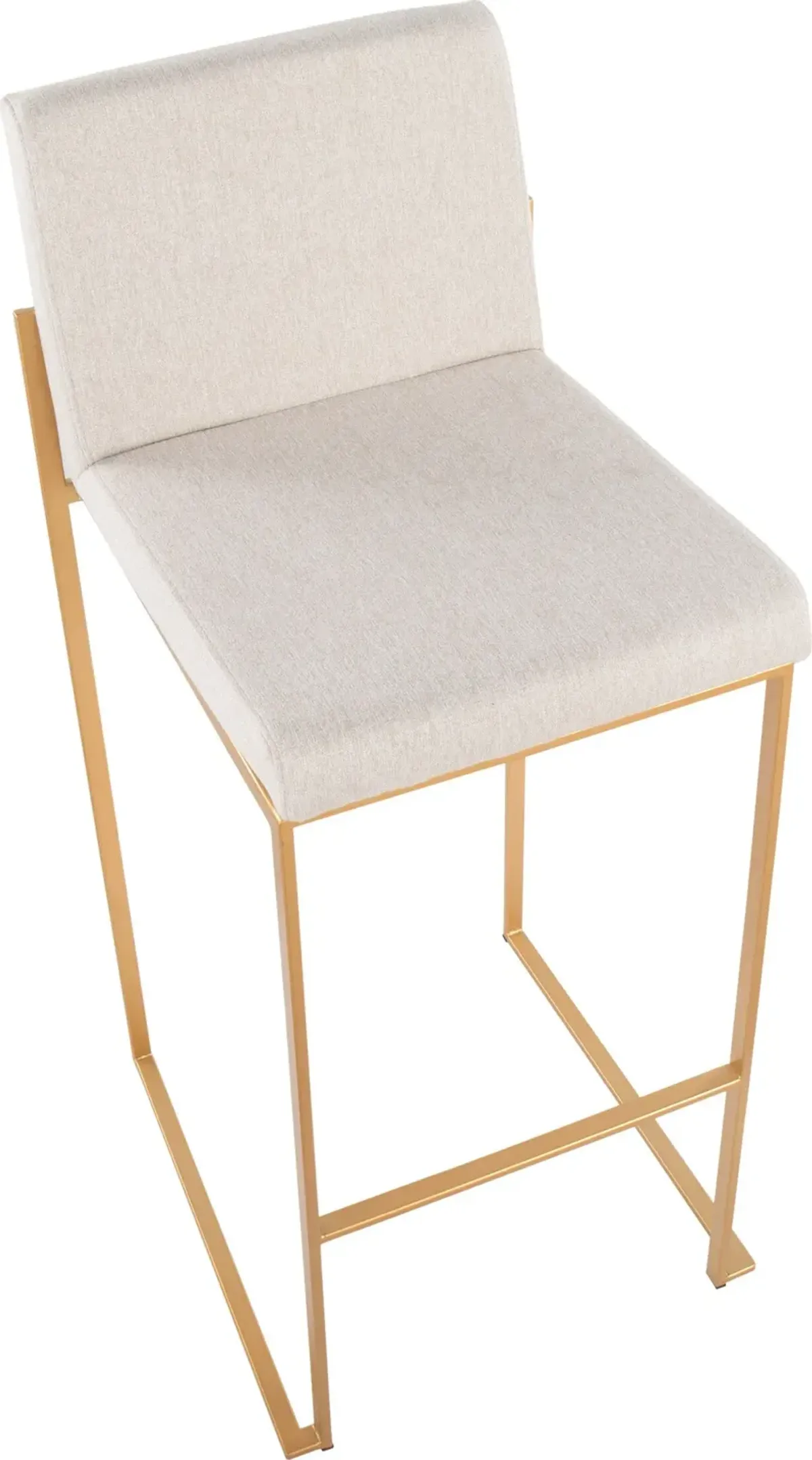 Reine Set of 2 Bar Stools - White/Gold