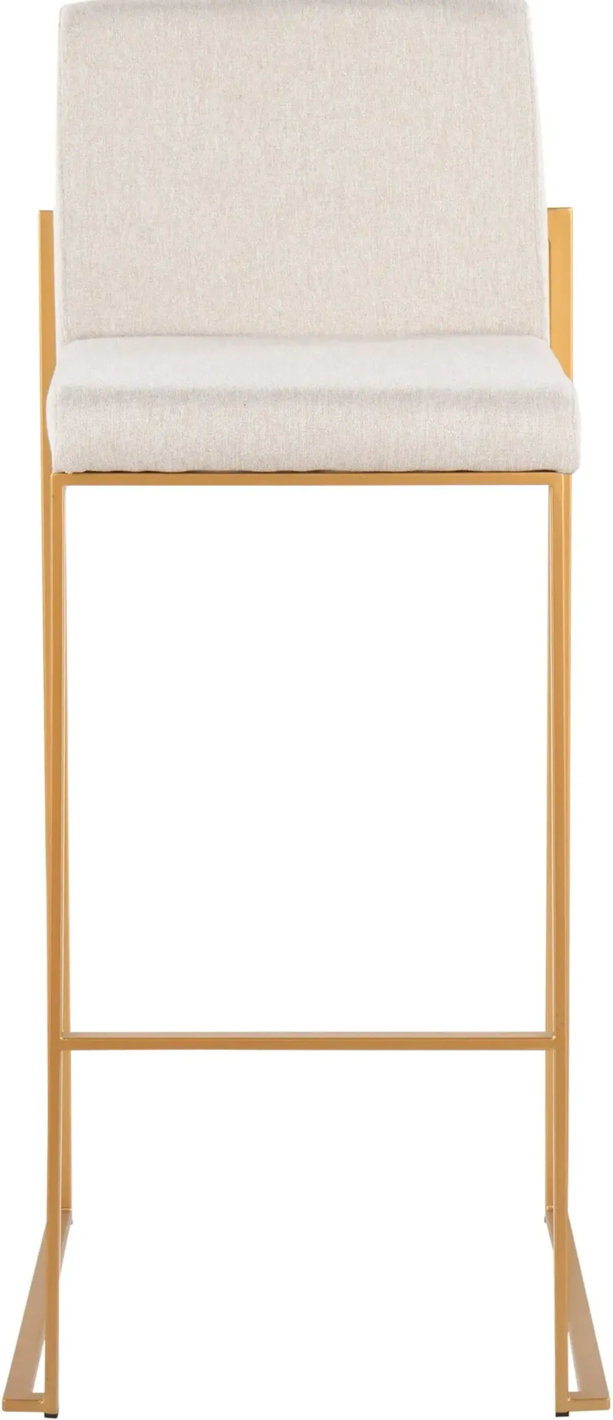 Reine Set of 2 Bar Stools - White/Gold