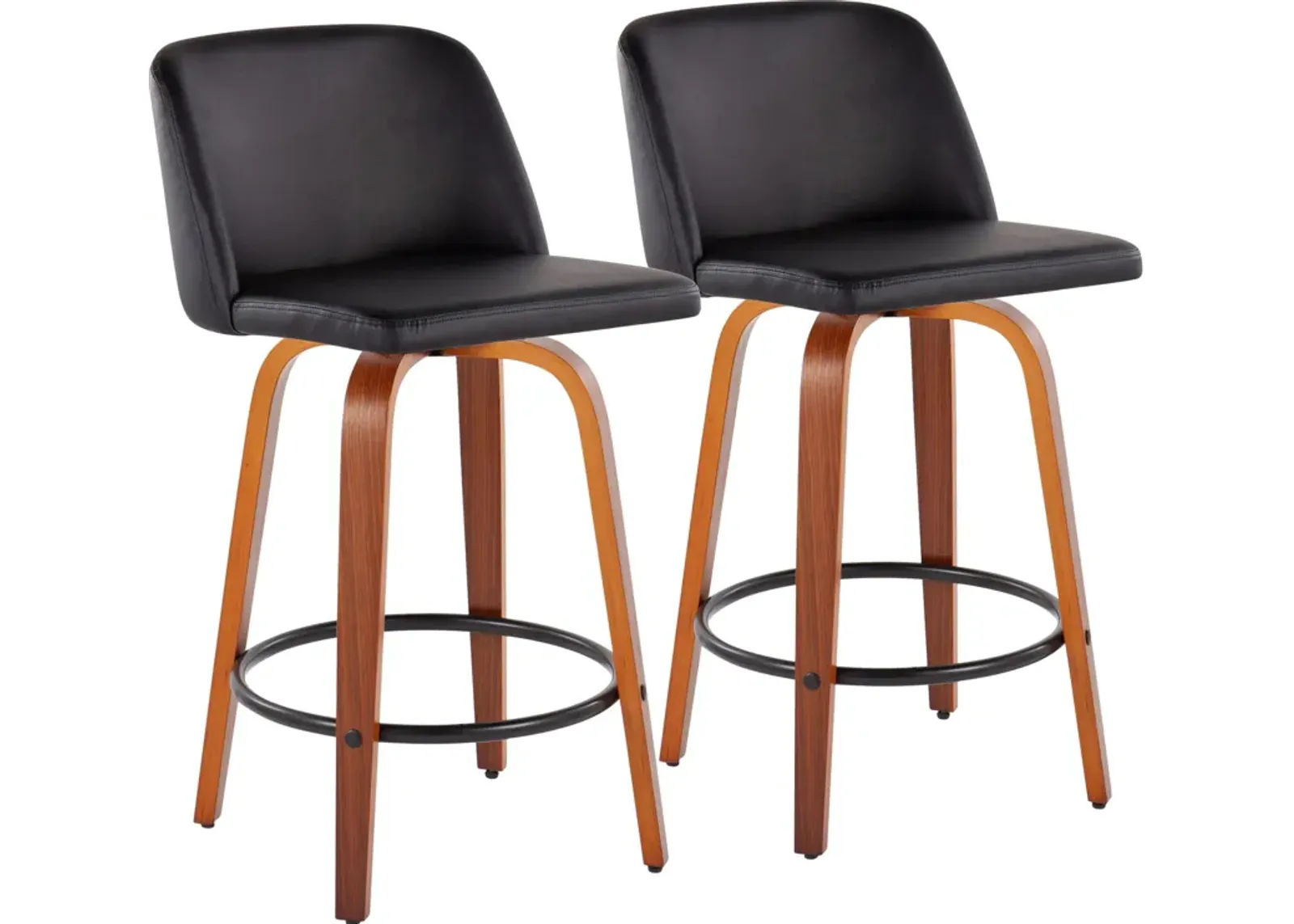 Gerard Set of 2 Counter-Height Stools - Black/Red