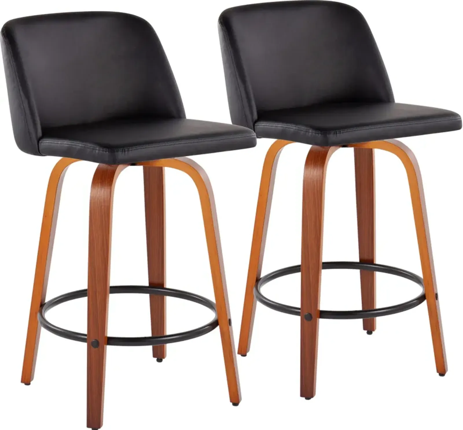 Gerard Set of 2 Counter-Height Stools - Black/Red