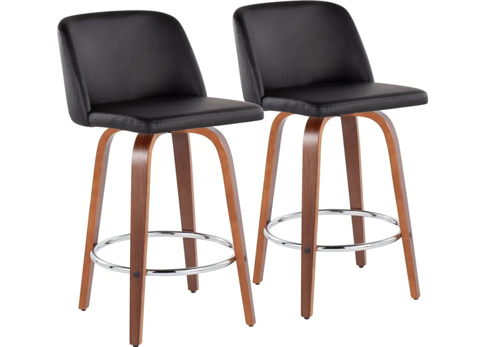 Gerard Set of 2 Counter-Height Stools - Black/Brown