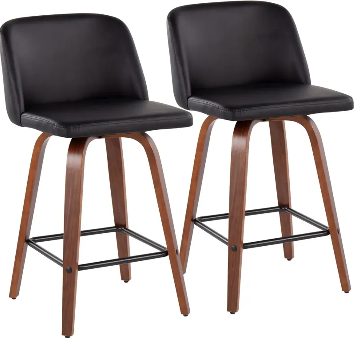 Gerard Set of 2 Counter-Height Stools - Black/Black