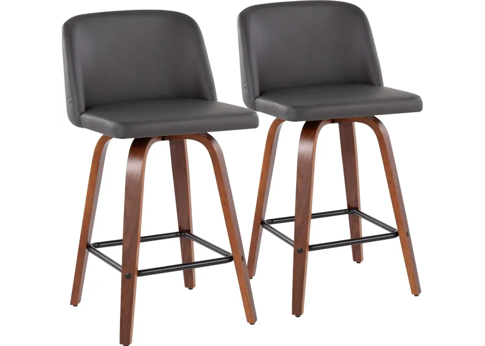 Gerard Set of 2 Counter-Height Stools - Gray/Black