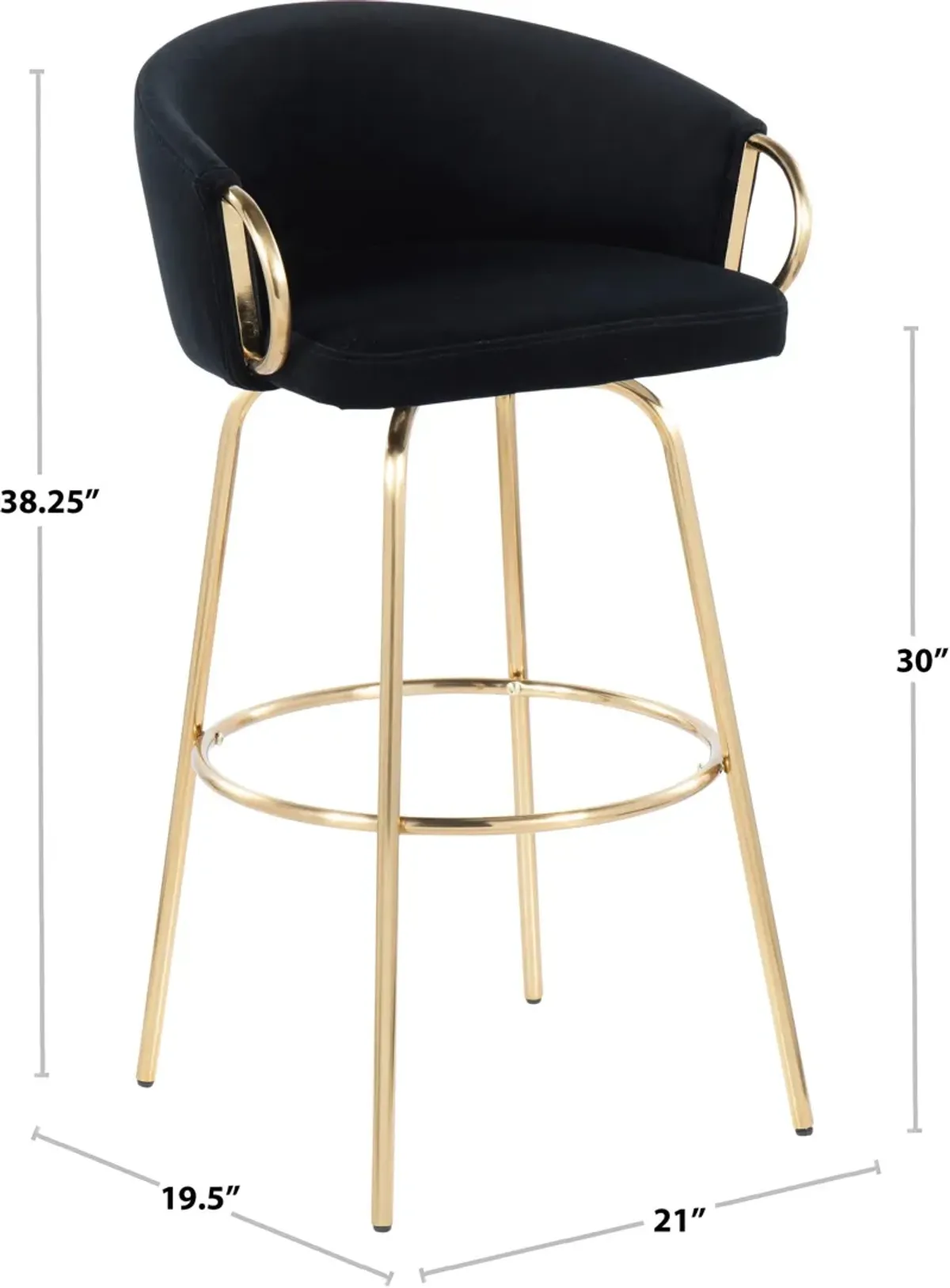 Eve Set of 2 Bar Stools - Black