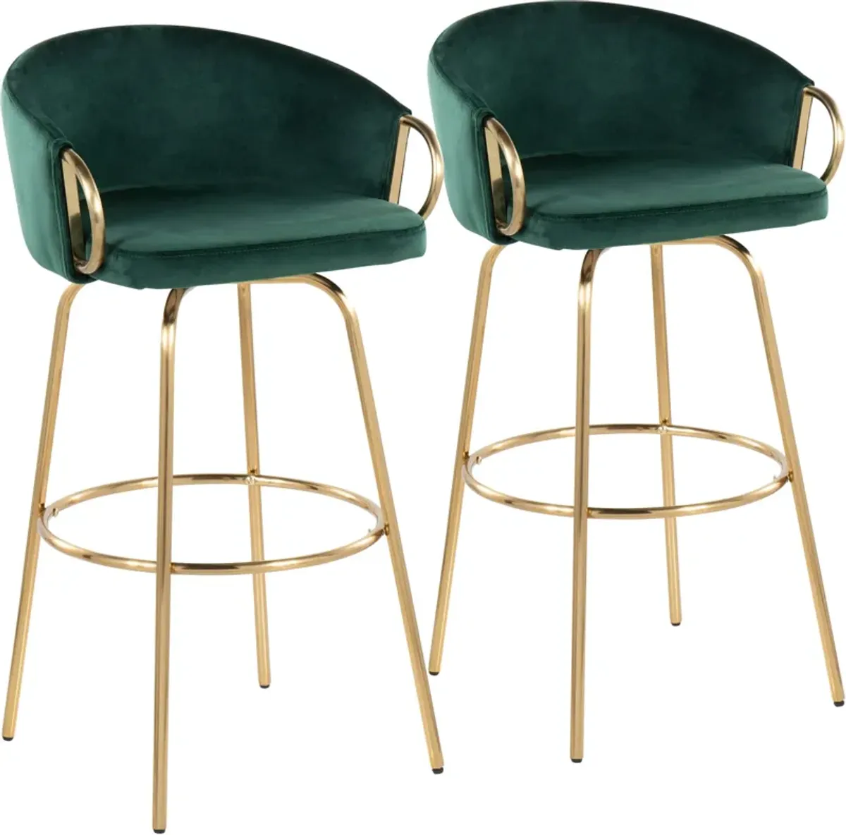 Eve Set of 2 Bar Stools - Green