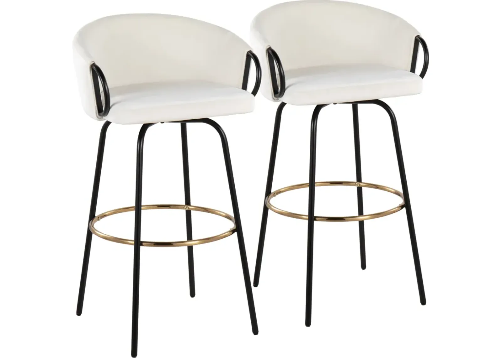 Eve Set of 2 Bar Stools - White/Black