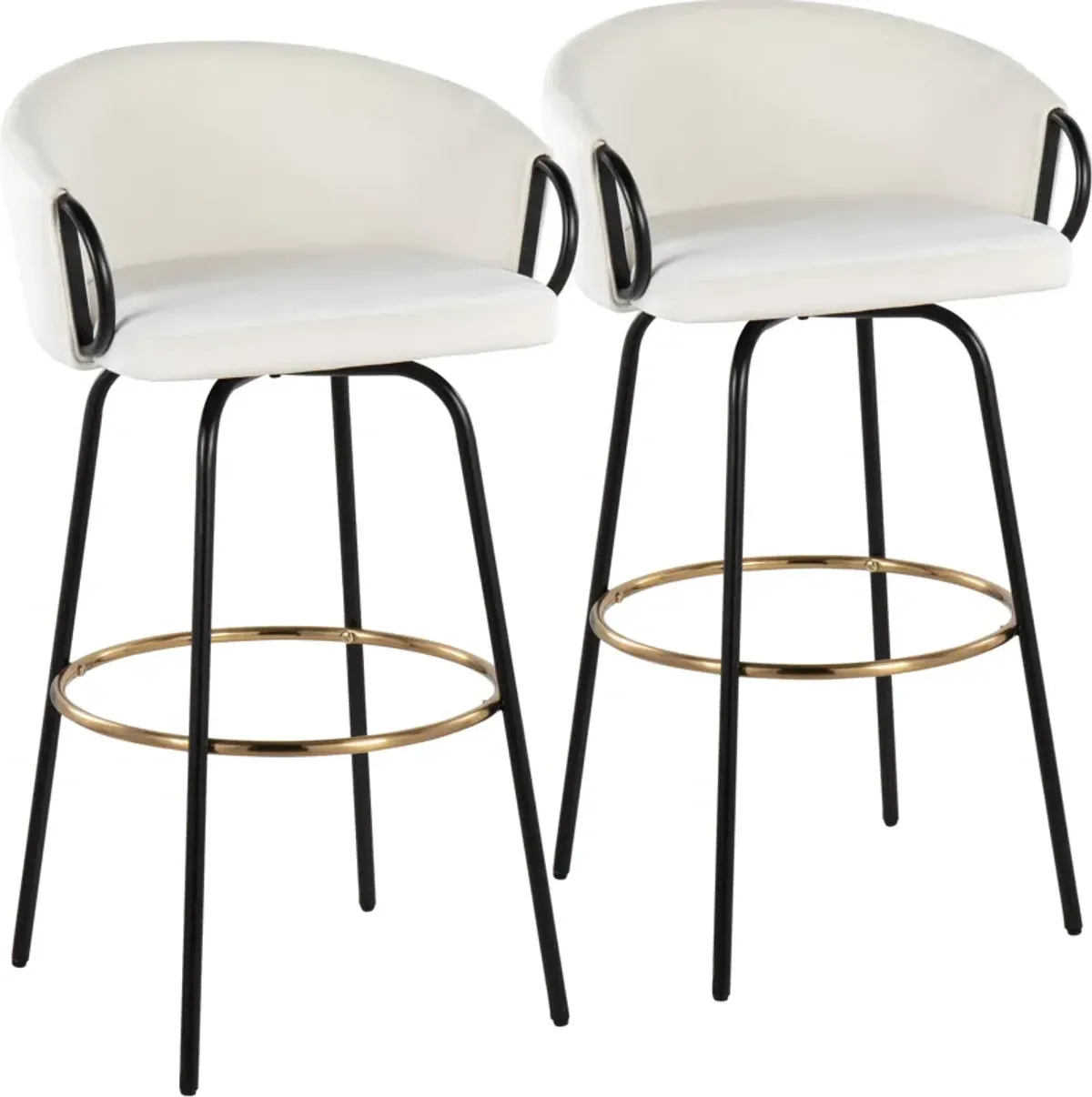 Eve Set of 2 Bar Stools - White/Black