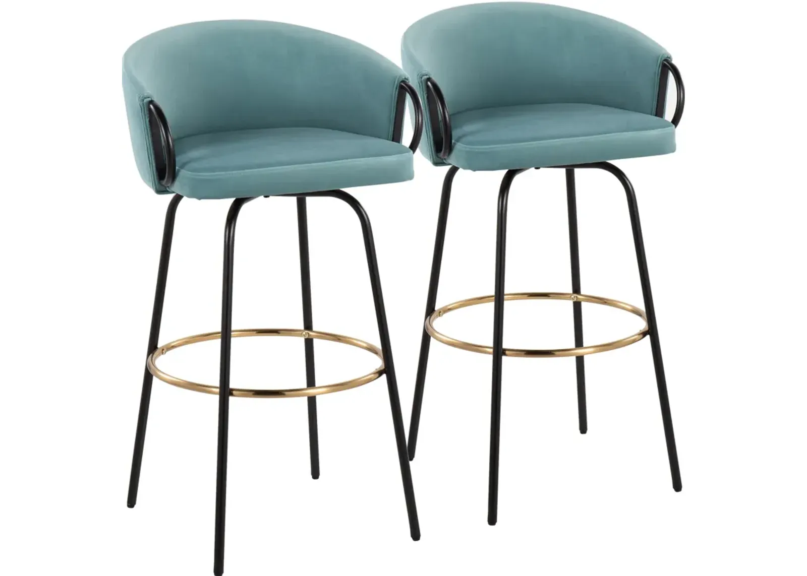 Eve Set of 2 Bar Stools - Blue/Black