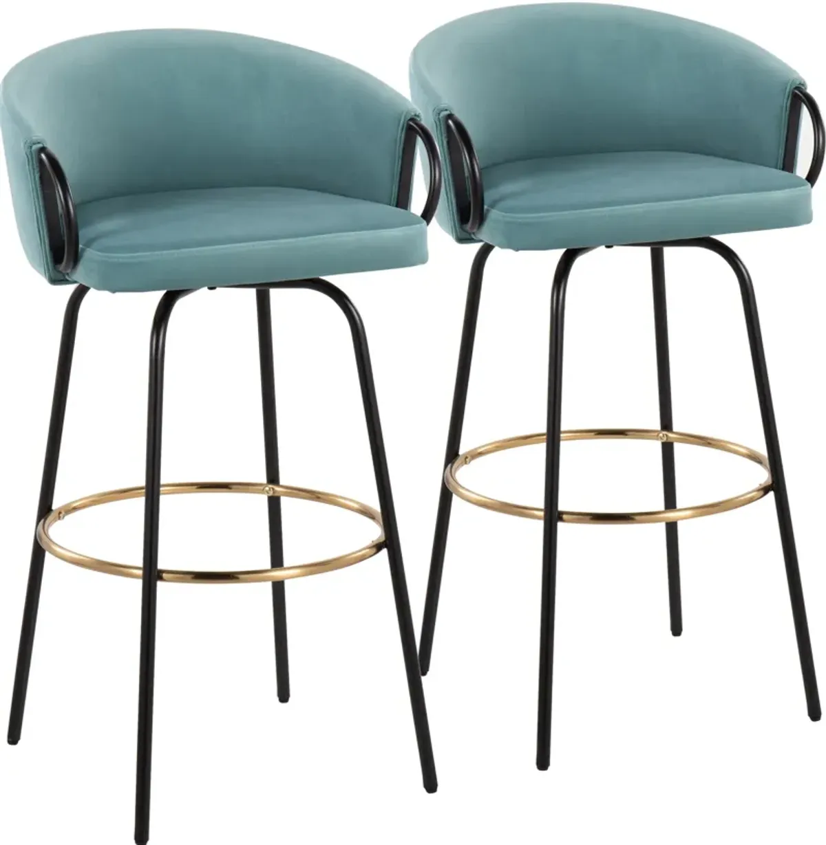 Eve Set of 2 Bar Stools - Blue/Black