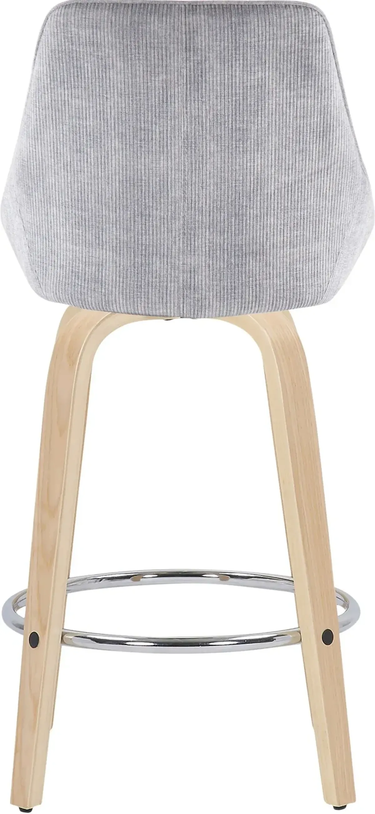 Fraser Set of 2 Counter-Height Stools - Gray Corduroy/Natural