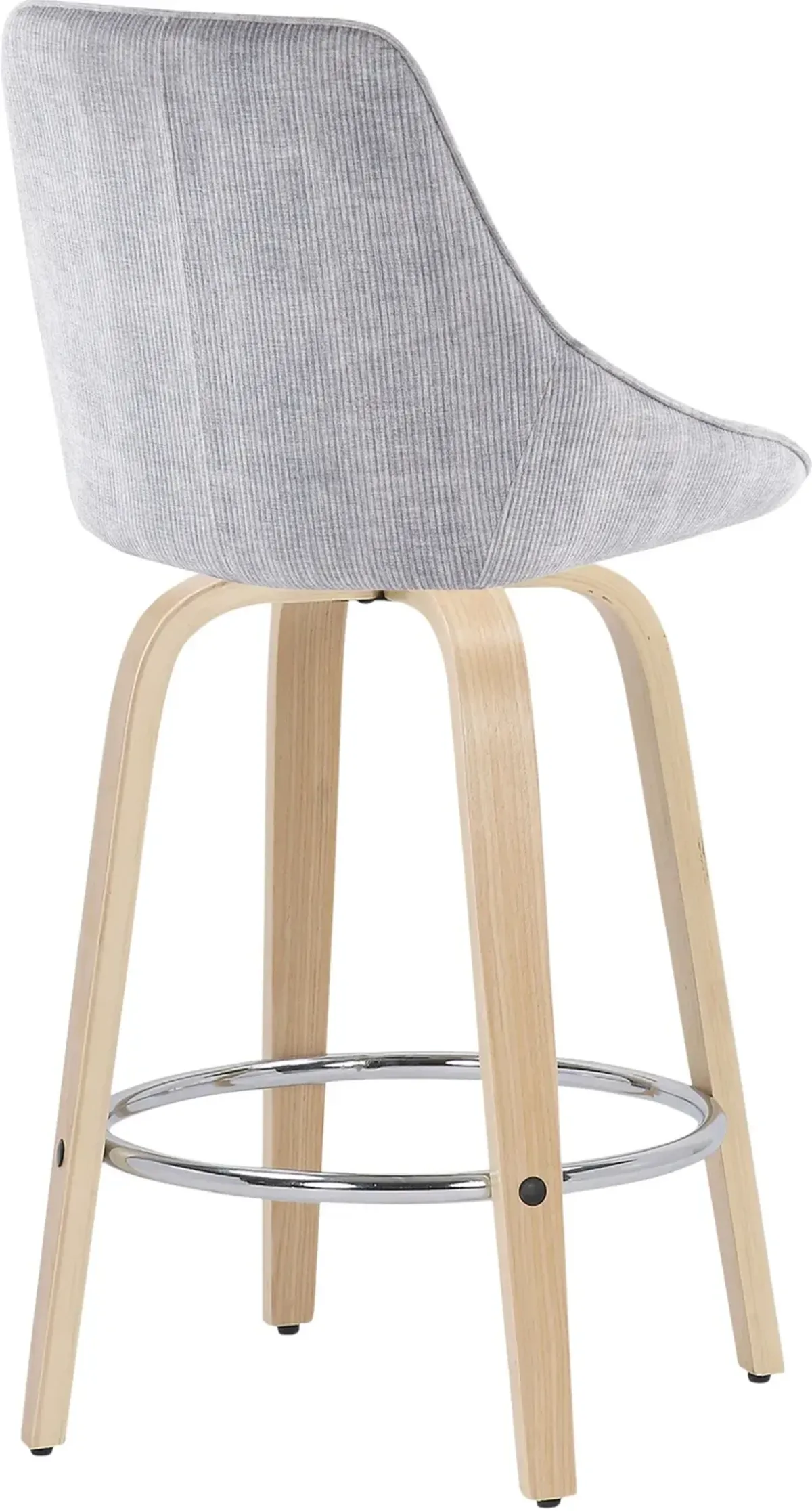 Fraser Set of 2 Counter-Height Stools - Gray Corduroy/Natural