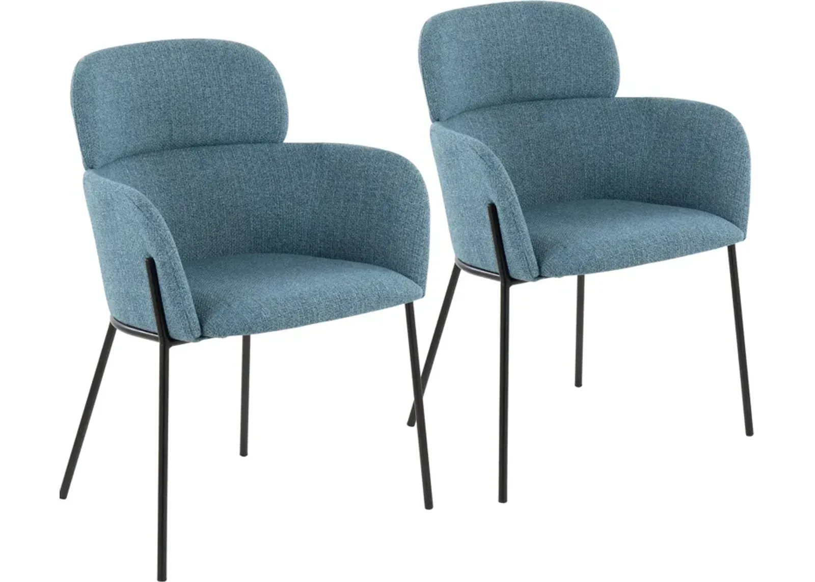 Cleo Set of 2 Dining Chairs - Blue/Black