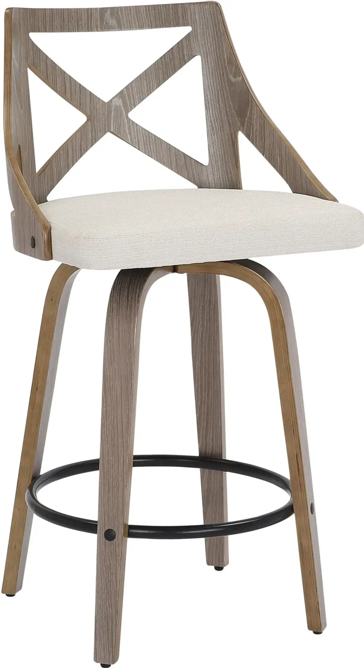 Wiley Set of 2 Counter-Height Stools - White/Gray