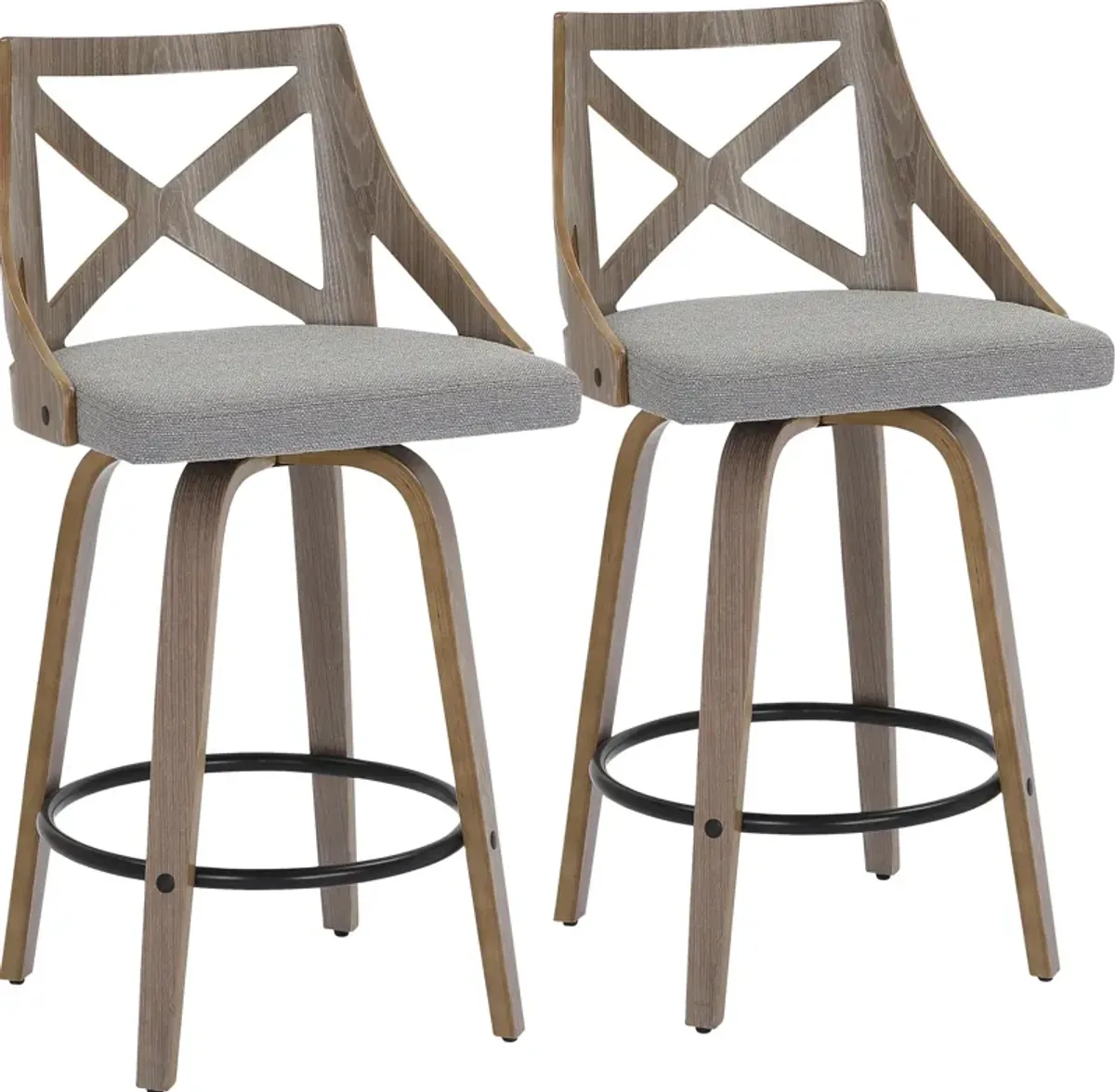 Wiley Set of 2 Counter-Height Stools - Gray/Gray