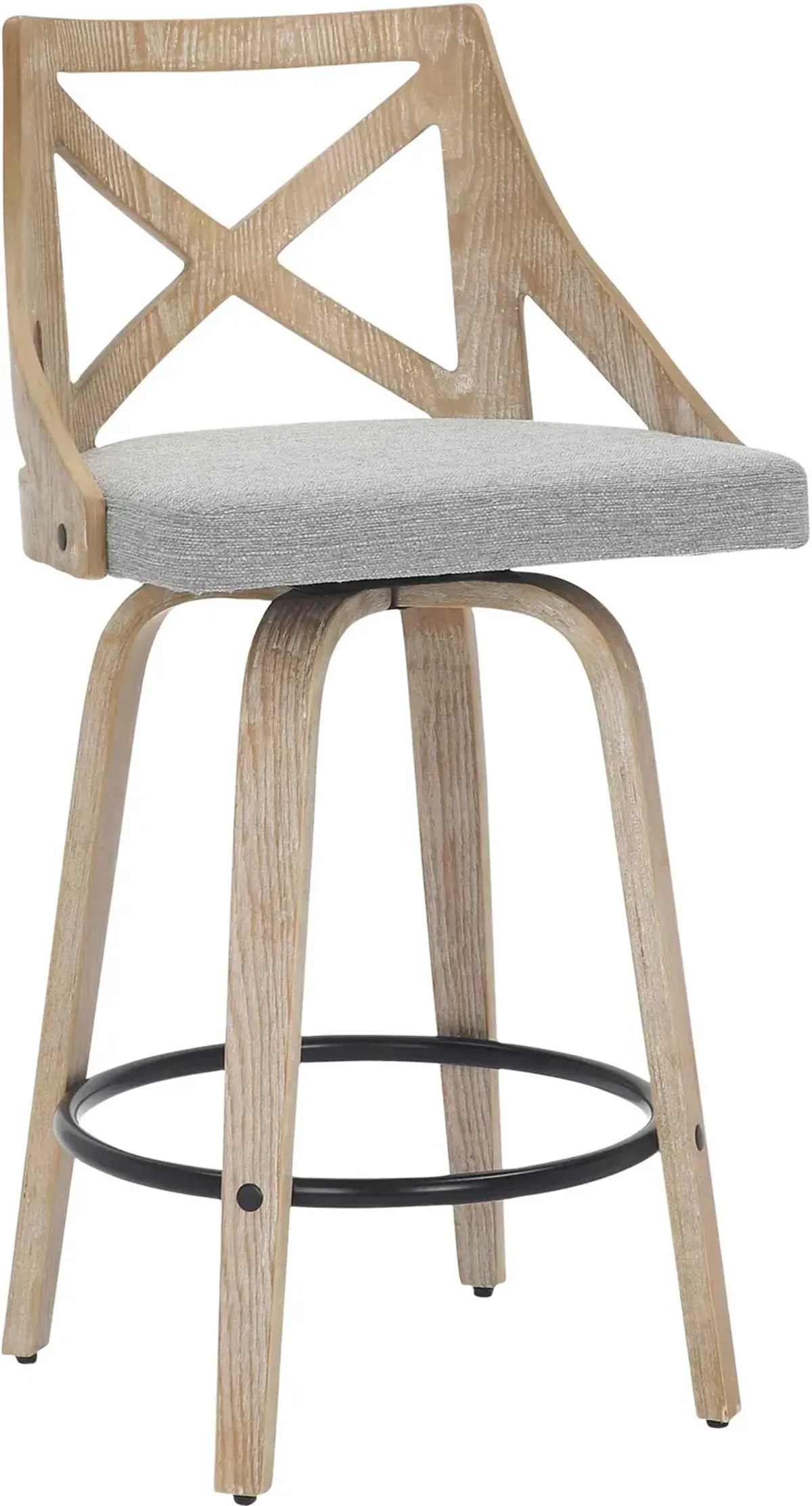 Wiley Set of 2 Counter-Height Stools - Gray/Natural