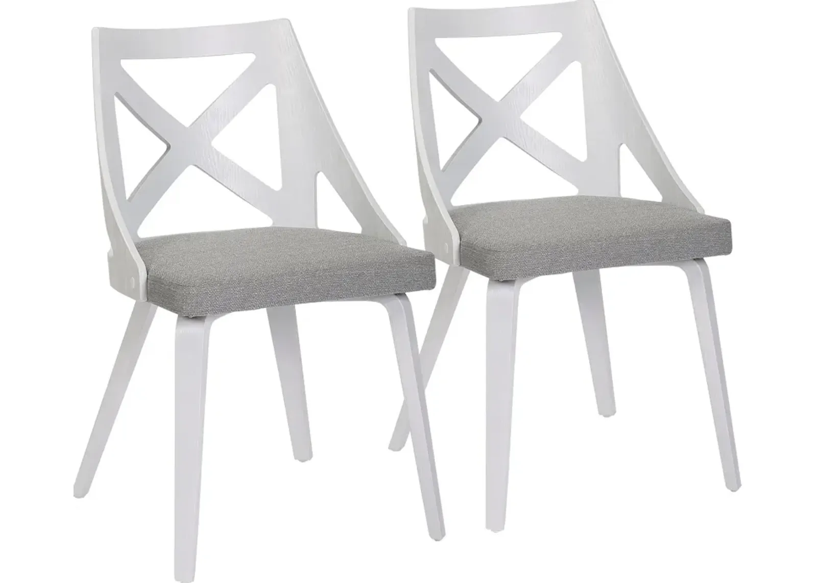 Wiley Set of 2 Dining Chairs - Light Gray/White