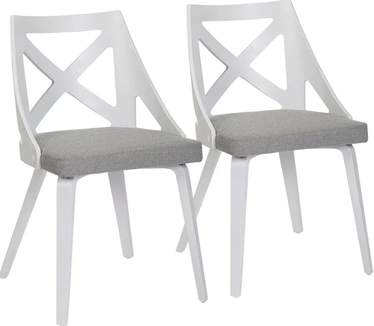 Wiley Set of 2 Dining Chairs - Light Gray/White