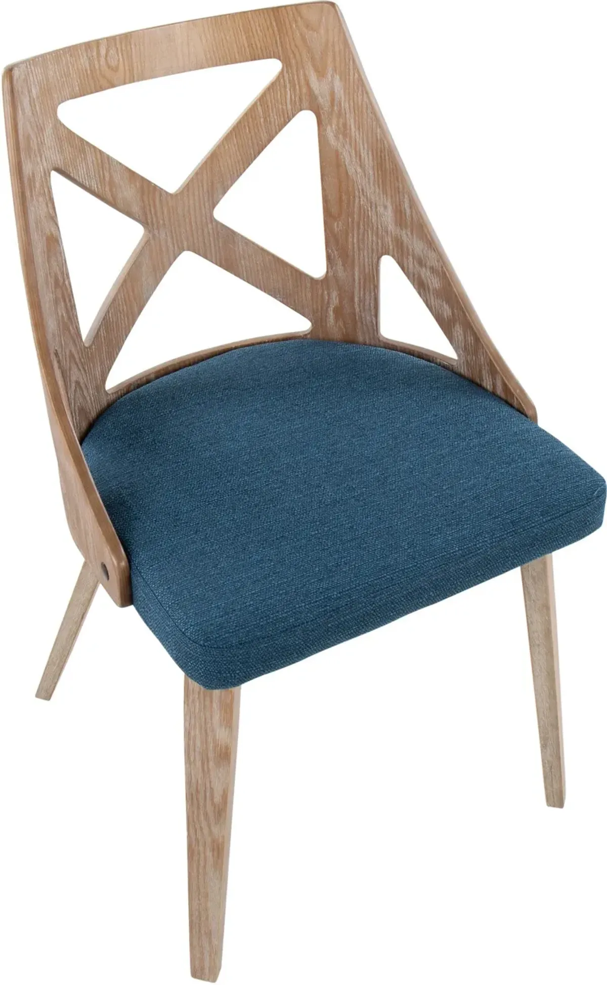 Wiley Set of 2 Dining Chairs - Blue/Natural