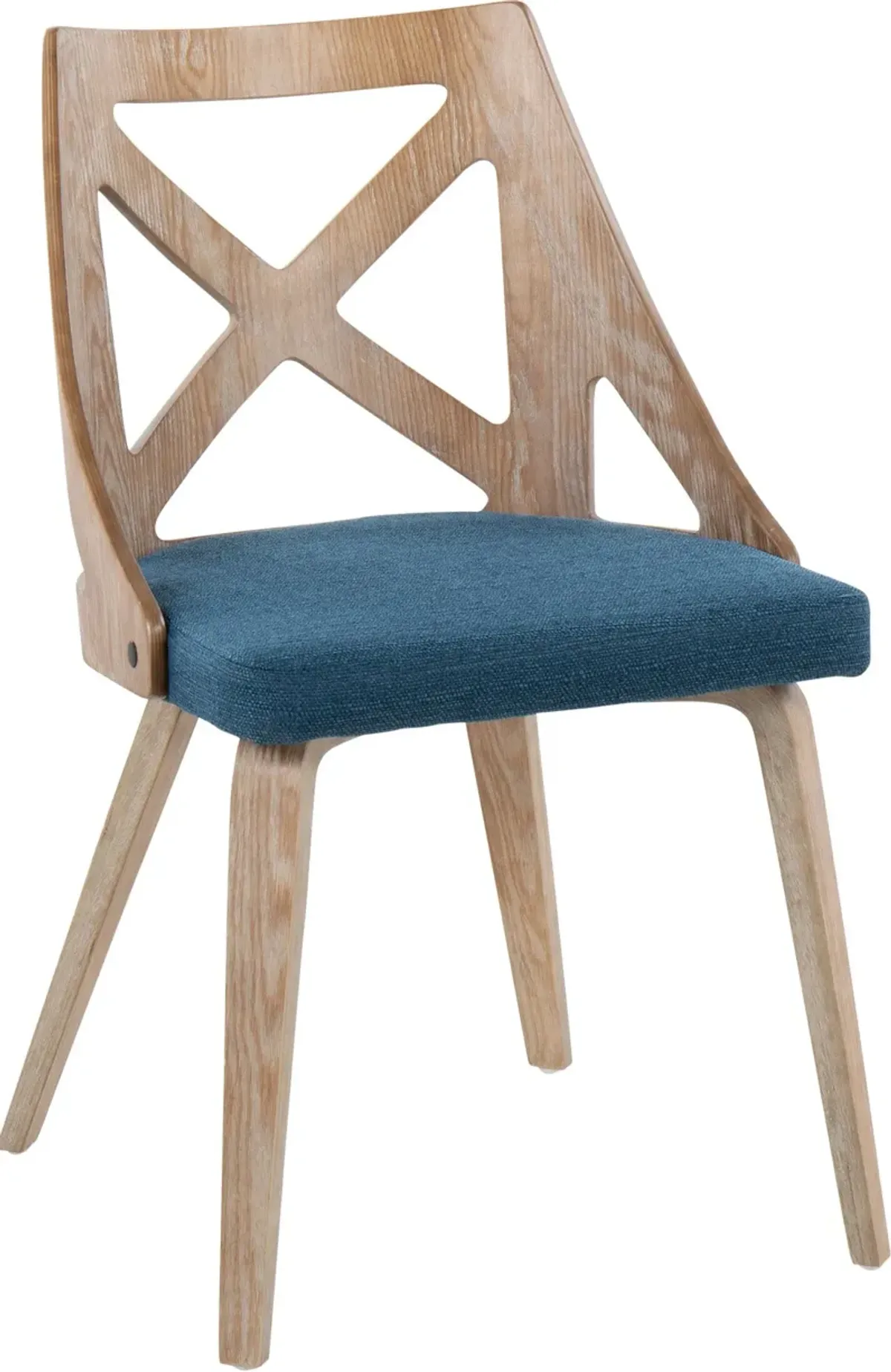 Wiley Set of 2 Dining Chairs - Blue/Natural